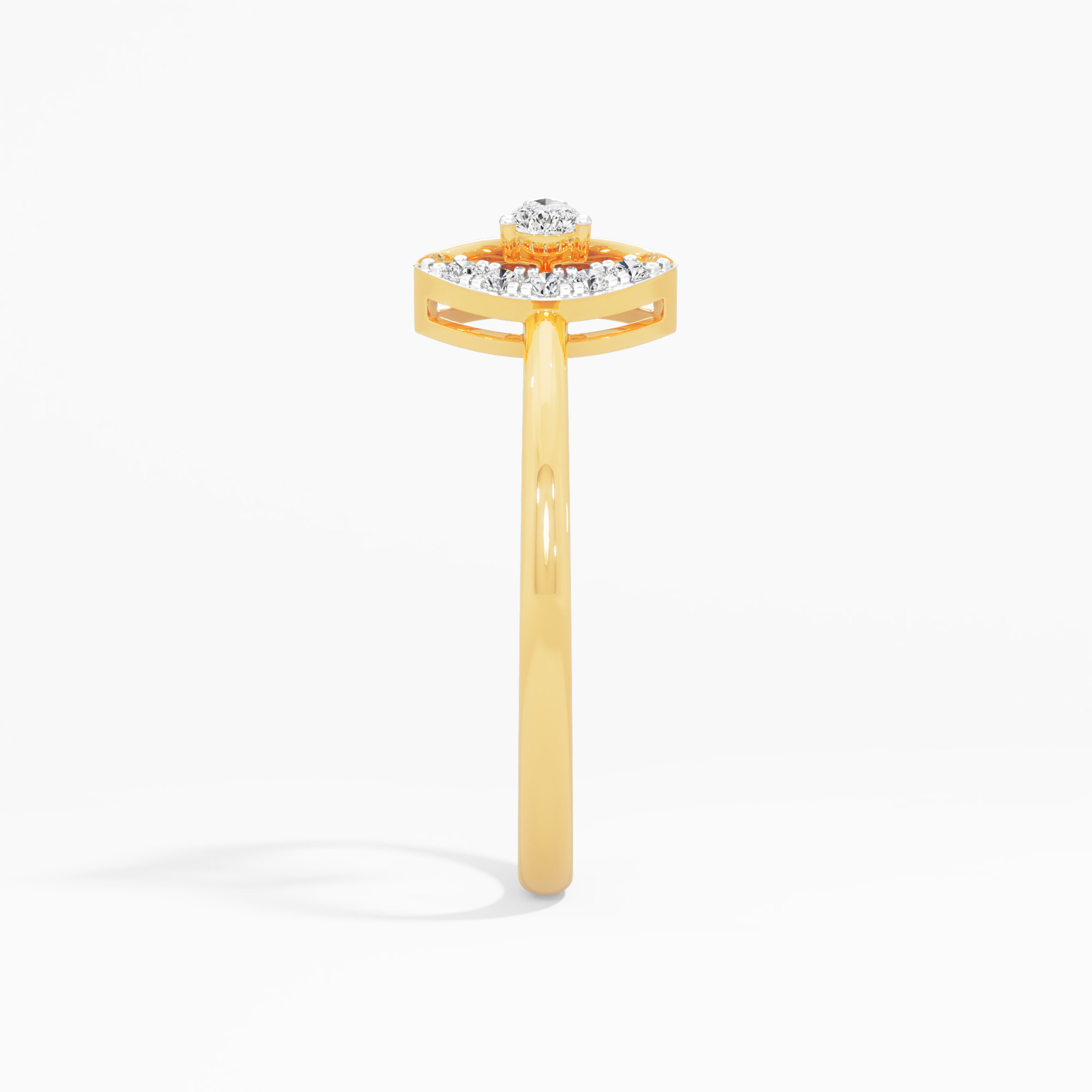 Celeste Arc Diamond Ring in 9KT Yellow Gold (Diamond Quality: FG-VVS VS)