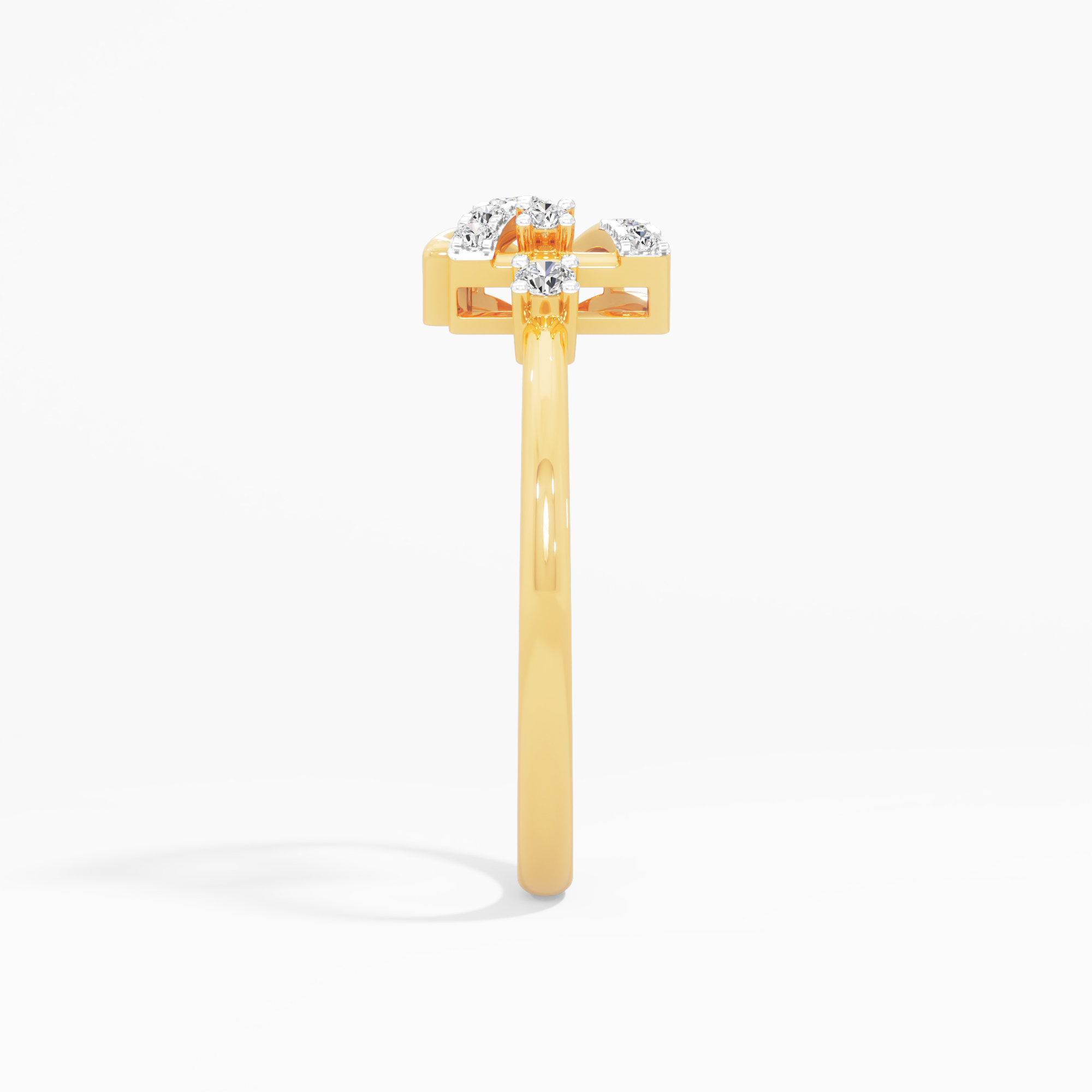 Arrow Crest Diamond Ring in 9KT Yellow Gold (Diamond Quality: FG-VVS VS)