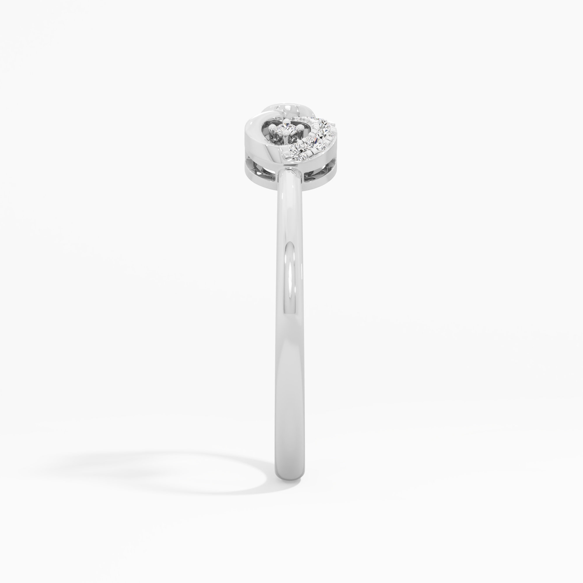Infinity Knot Diamond Ring in 9KT White Gold (Diamond Quality: FG-VVS VS)