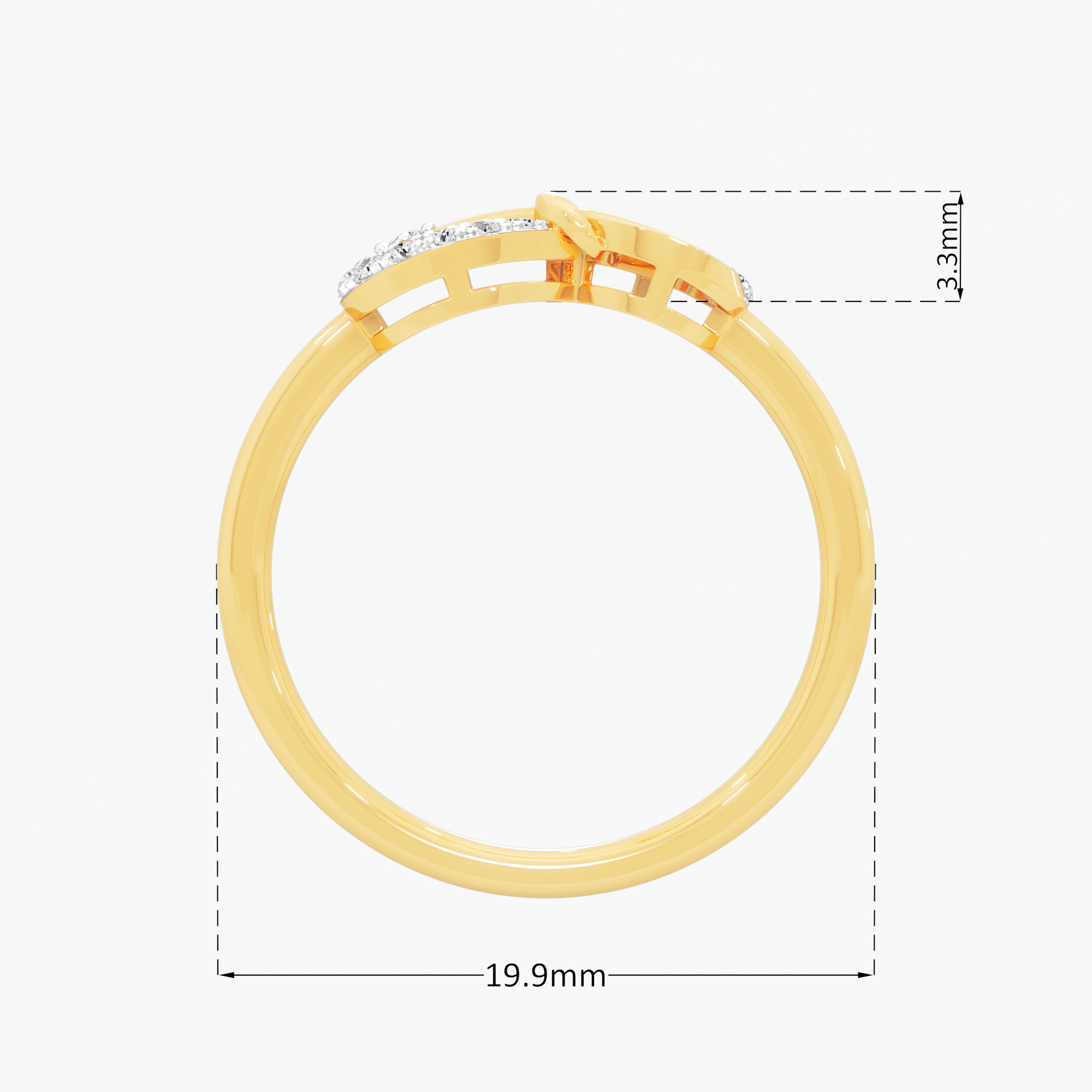 Infinity Knot Diamond Ring in 9KT Yellow Gold (Diamond Quality: FG-VVS VS)