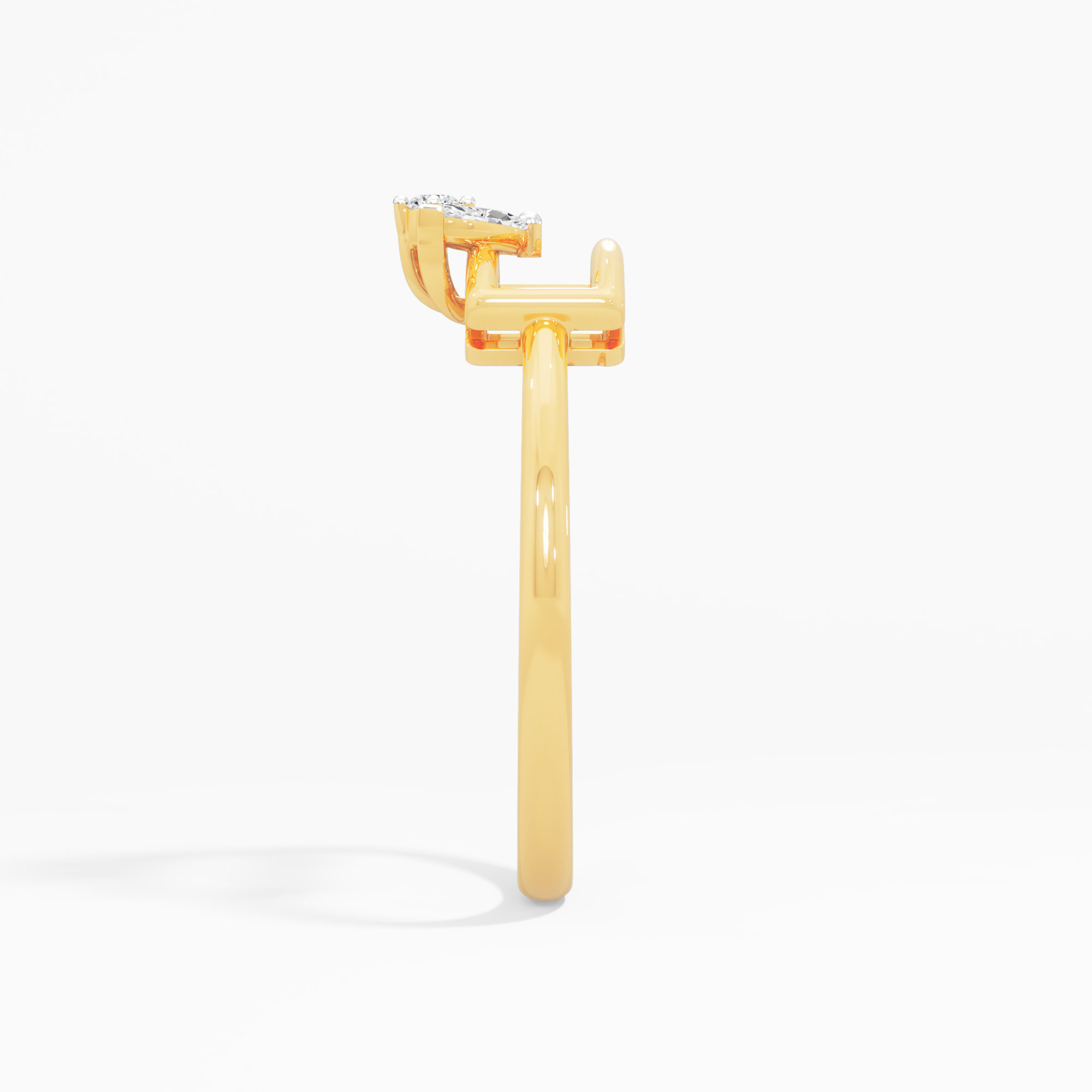 Lotus Crown Diamond Ring in 9KT Yellow Gold (Diamond Quality: FG-VVS VS)