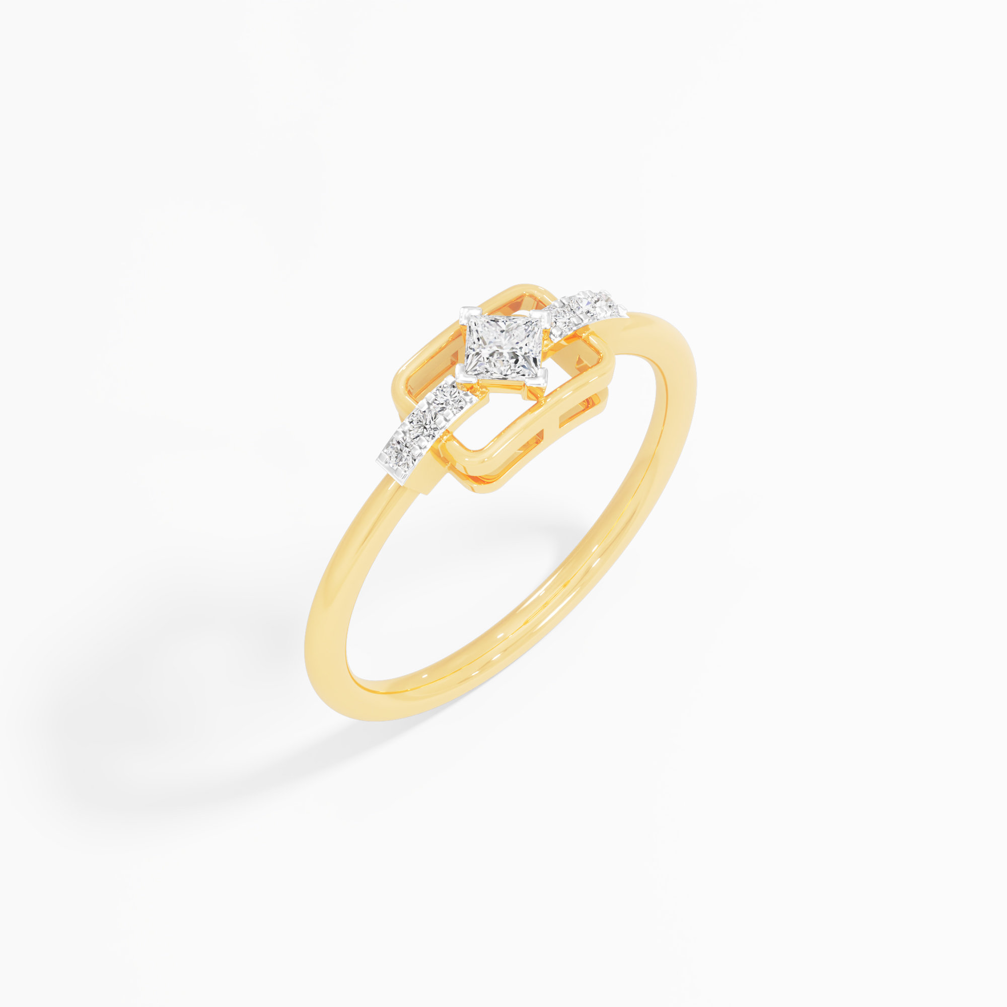Princess Sovereign Diamond Ring in 9KT Yellow Gold (Diamond Quality: FG-VVS VS)