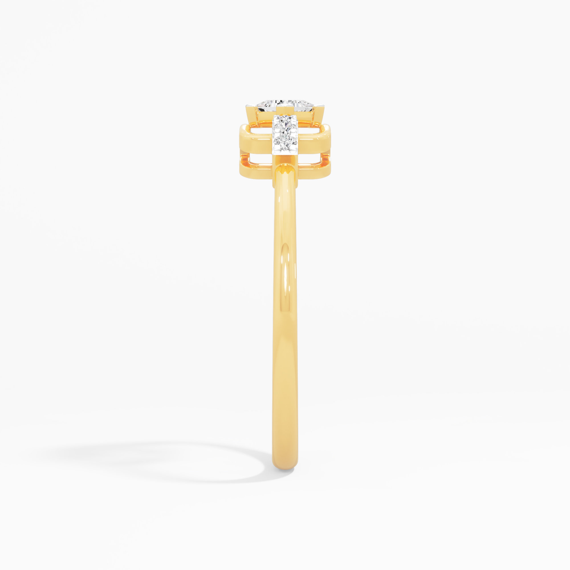Princess Sovereign Diamond Ring in 9KT Yellow Gold (Diamond Quality: FG-VVS VS)