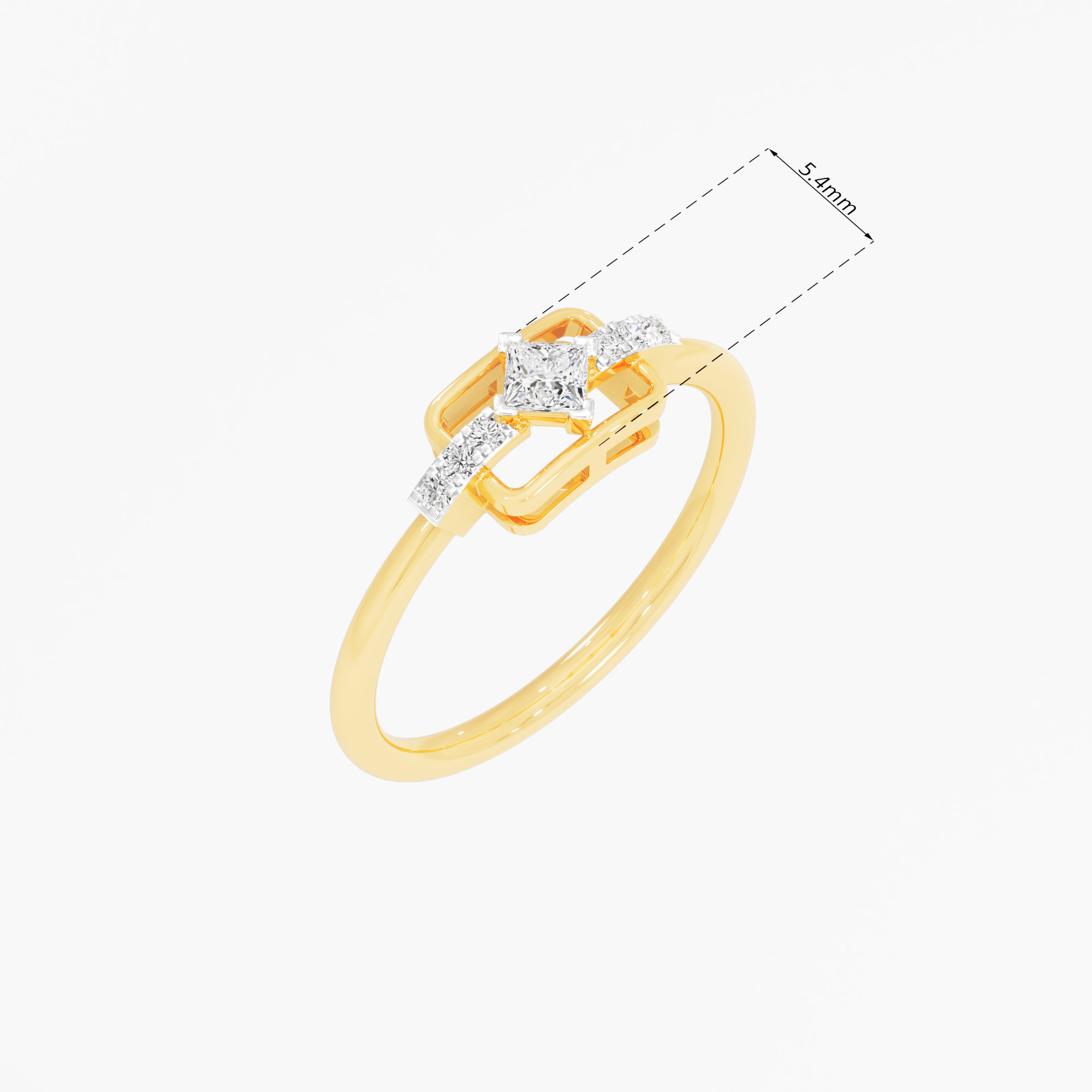 Princess Sovereign Diamond Ring in 9KT Yellow Gold (Diamond Quality: FG-VVS VS)