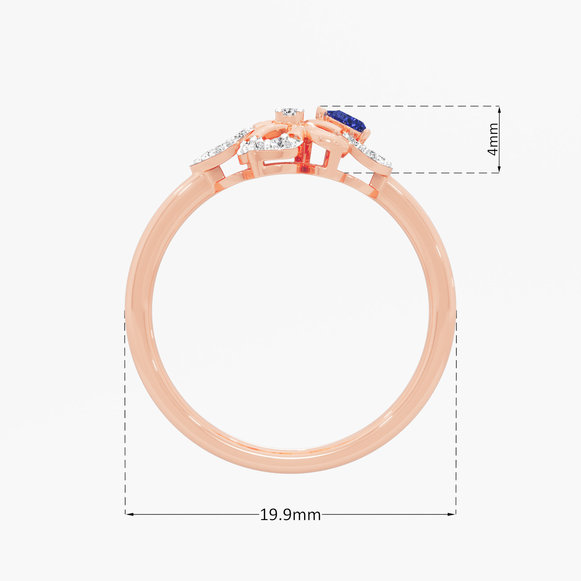 Infinity Celestia Bloom Diamond Ring in 9KT Rose Gold (Diamond Quality: FG-VVS VS)