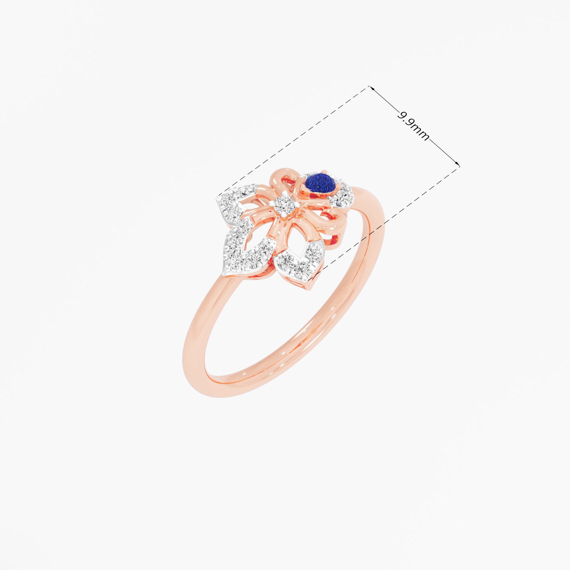 Infinity Celestia Bloom Diamond Ring in 9KT Rose Gold (Diamond Quality: FG-VVS VS)