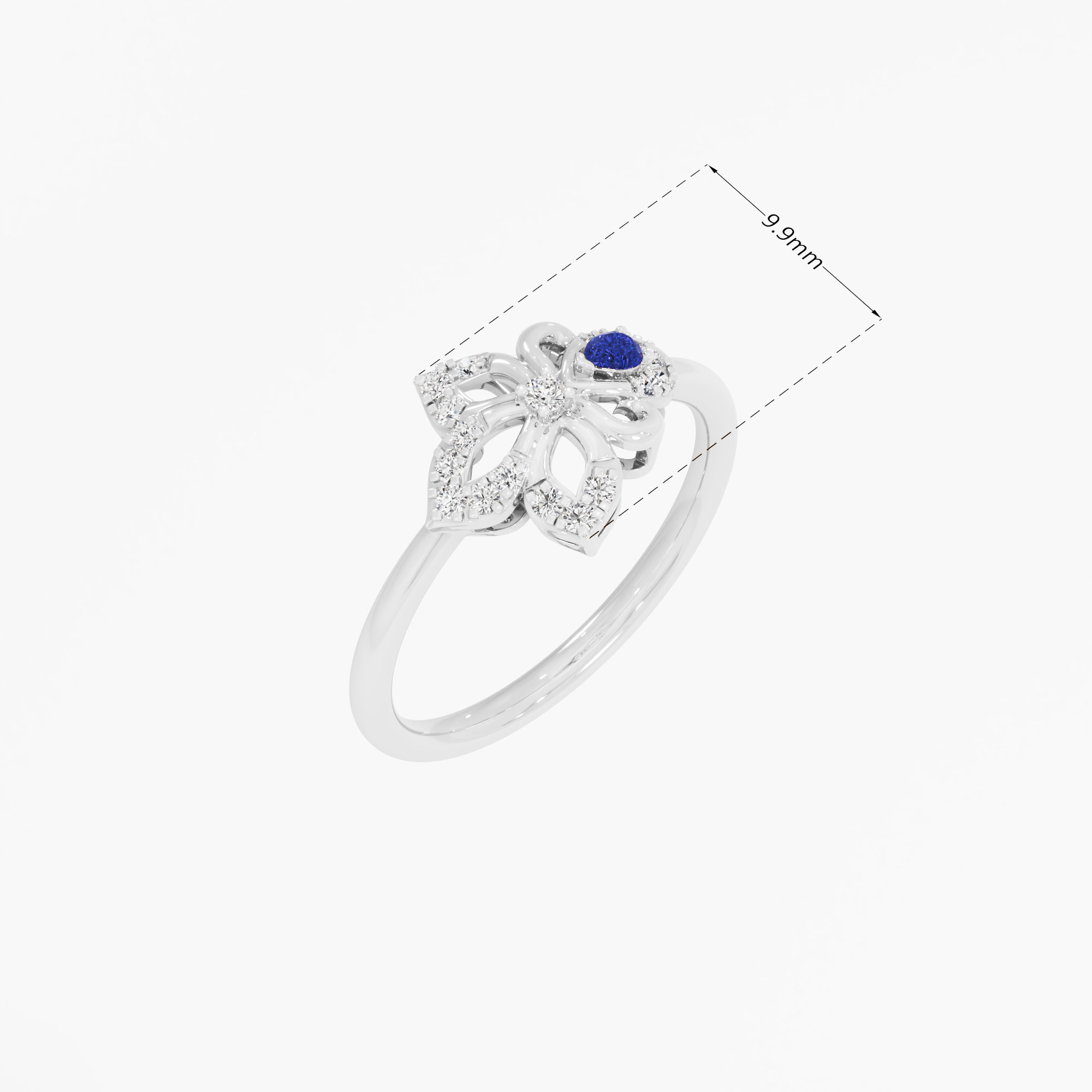 Infinity Celestia Bloom Diamond Ring in 9KT White Gold (Diamond Quality: FG-VVS VS)