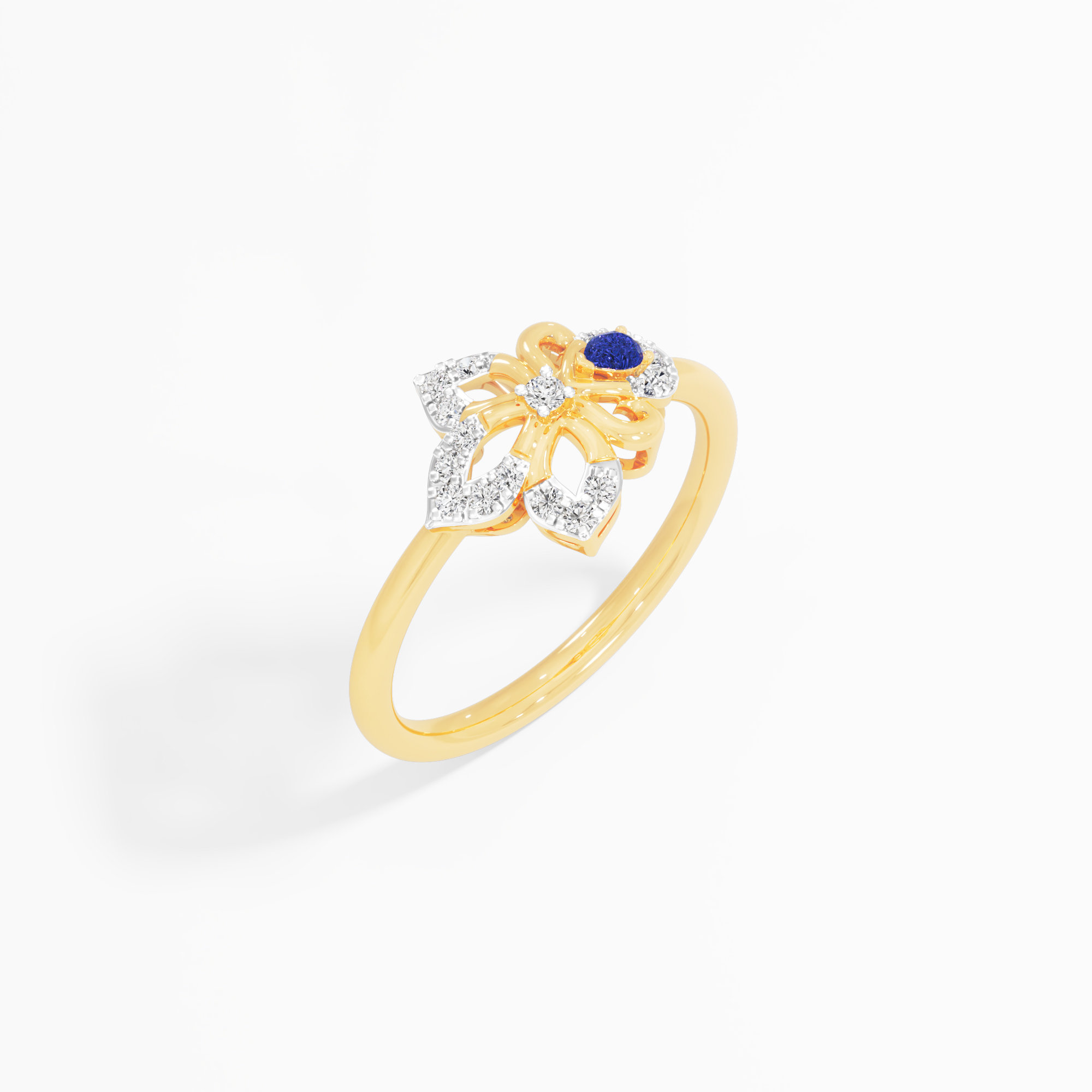 Infinity Celestia Bloom Diamond Ring in 9KT Yellow Gold (Diamond Quality: FG-VVS VS)
