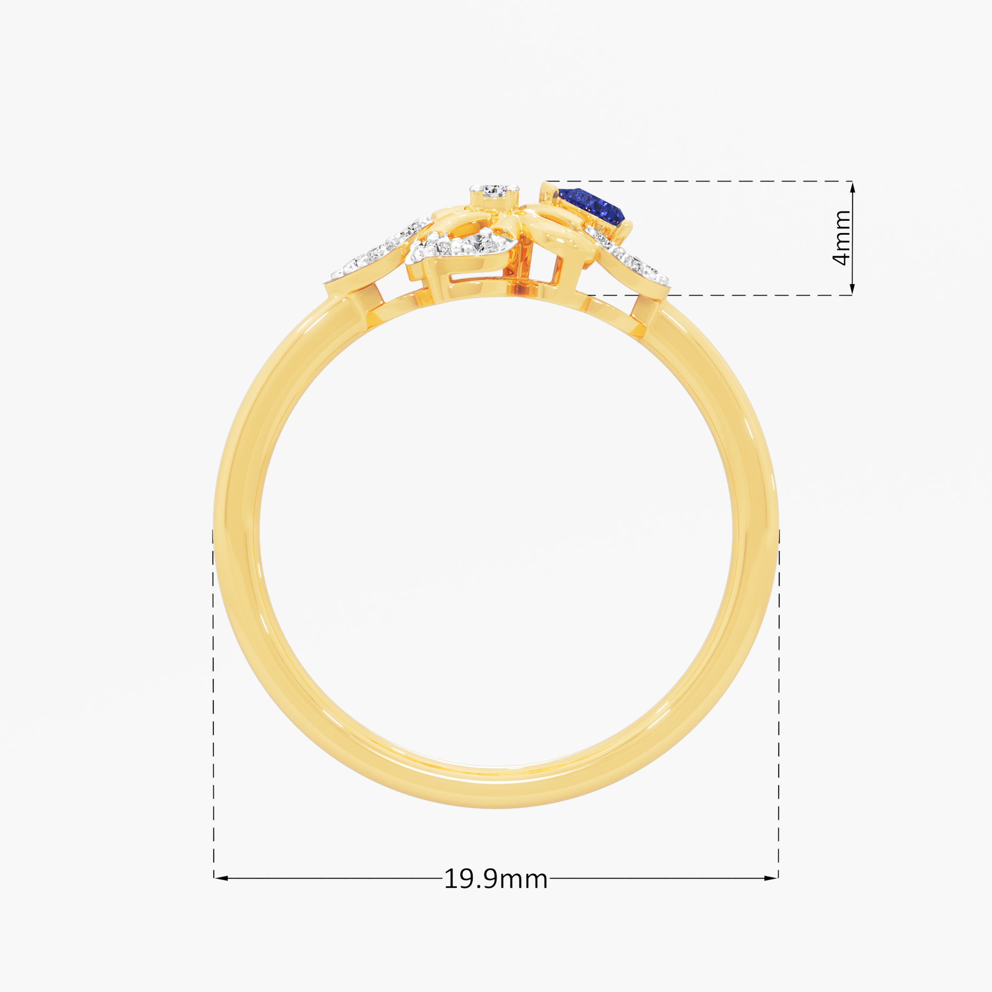 Infinity Celestia Bloom Diamond Ring in 9KT Yellow Gold (Diamond Quality: FG-VVS VS)