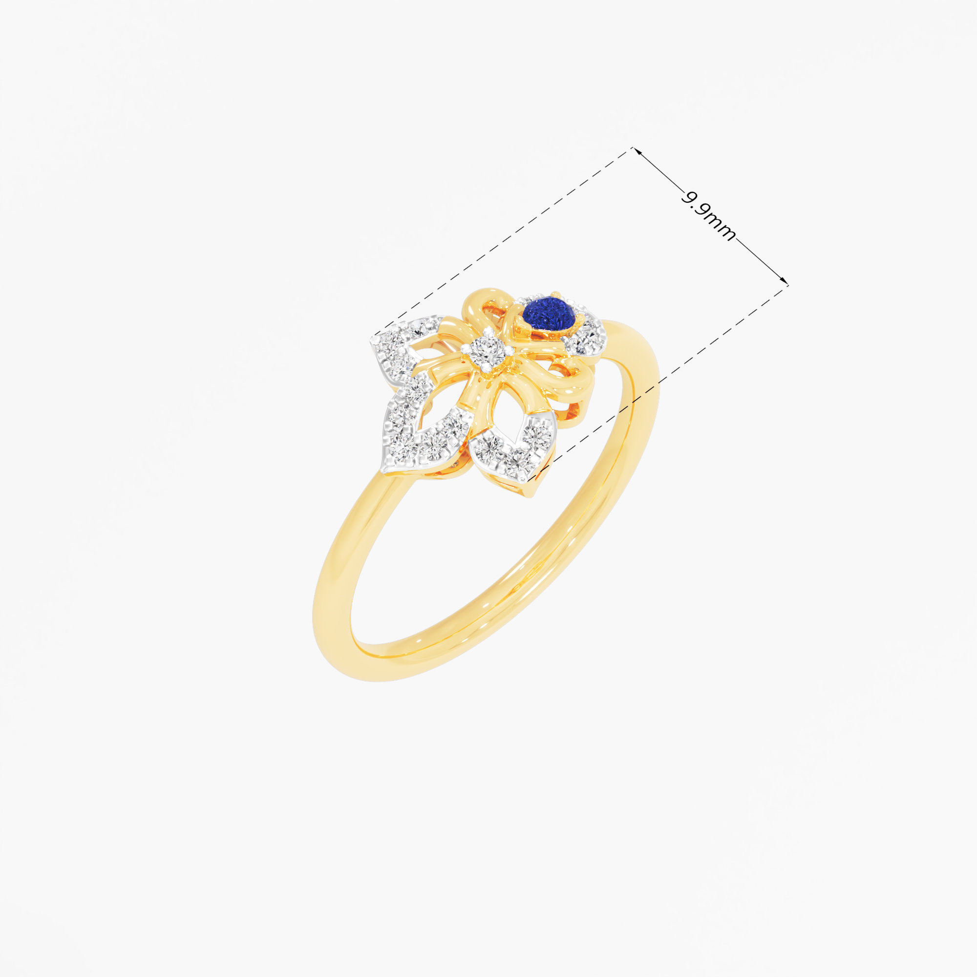 Infinity Celestia Bloom Diamond Ring in 9KT Yellow Gold (Diamond Quality: FG-VVS VS)
