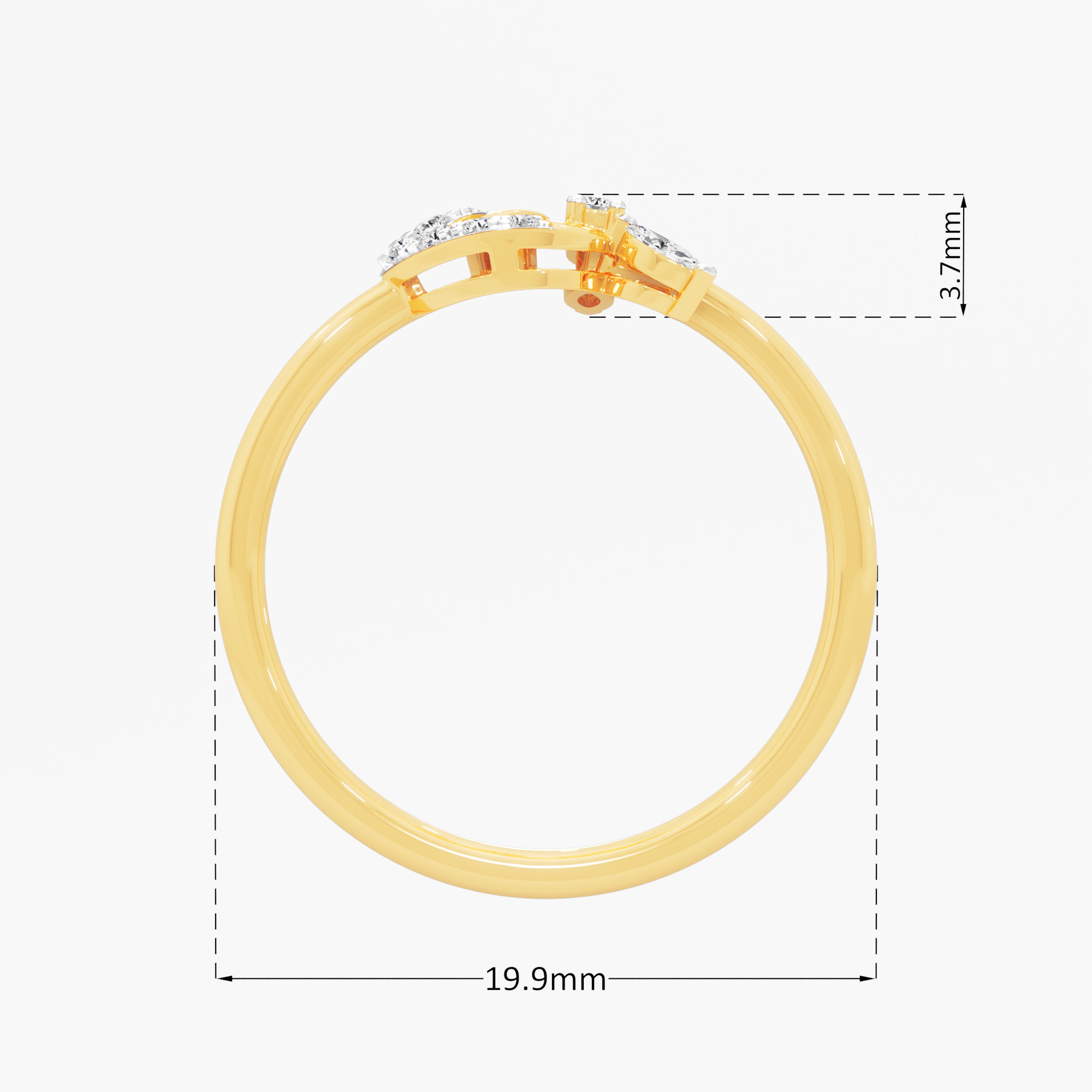 Petal Whisper Marquise Diamond Ring in 9KT Yellow Gold (Diamond Quality: FG-VVS VS)