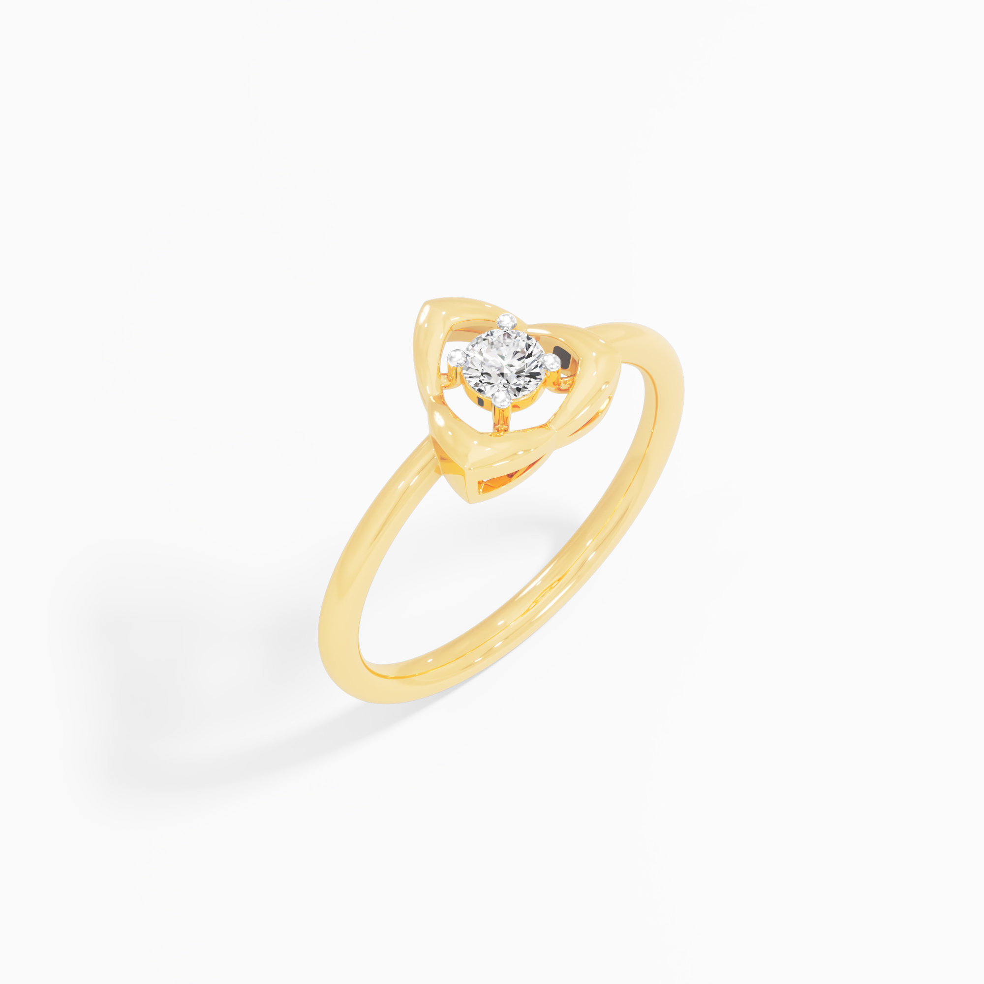 Celtic Three Arch Diamond Ring in 9KT Yellow Gold (Diamond Quality: FG-VVS VS)