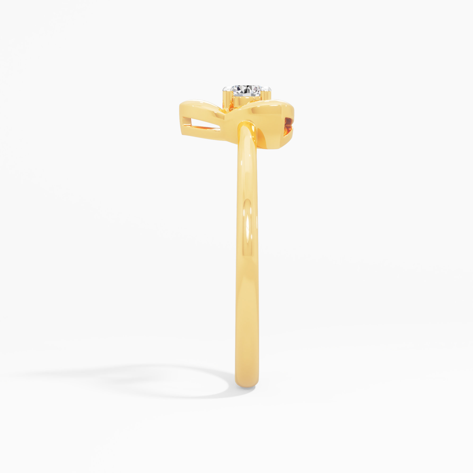 Celtic Three Arch Diamond Ring in 9KT Yellow Gold (Diamond Quality: FG-VVS VS)