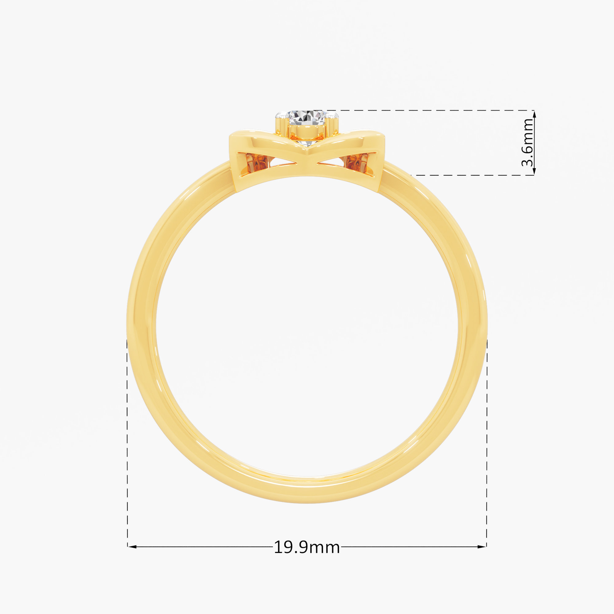 Celtic Three Arch Diamond Ring in 9KT Yellow Gold (Diamond Quality: FG-VVS VS)