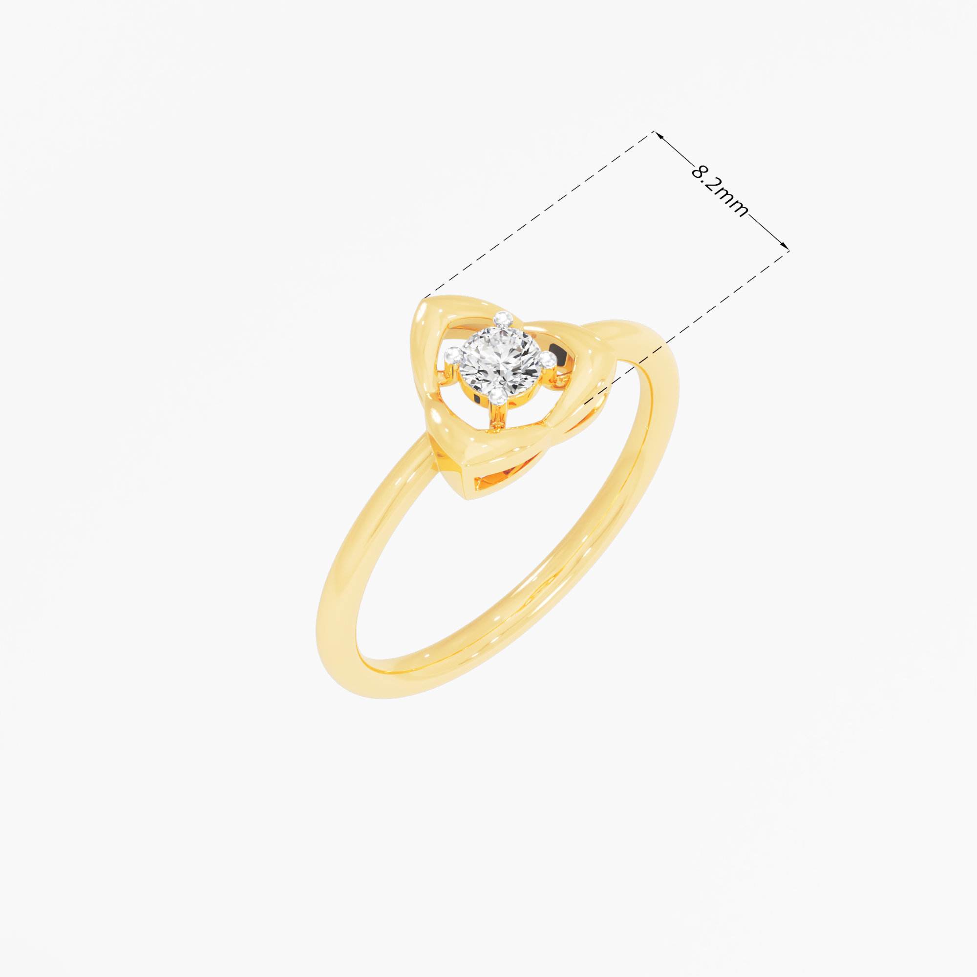 Celtic Three Arch Diamond Ring in 9KT Yellow Gold (Diamond Quality: FG-VVS VS)