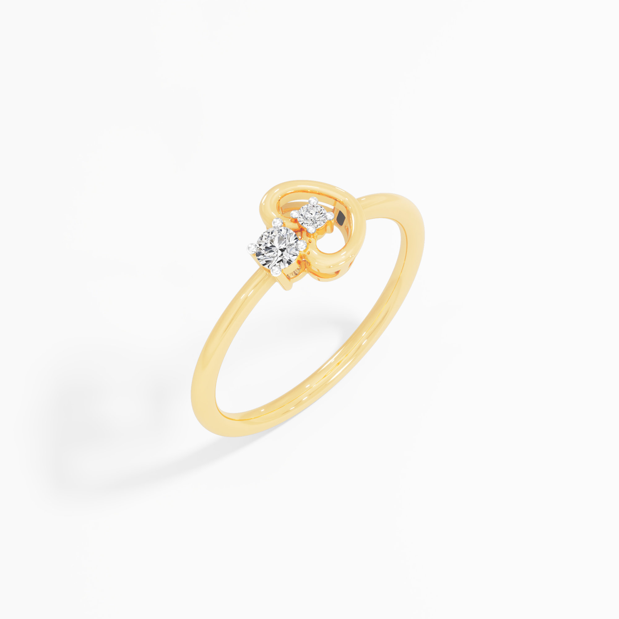 Sweet Heart Diamond Diamond Ring in 9KT Yellow Gold (Diamond Quality: FG-VVS VS)