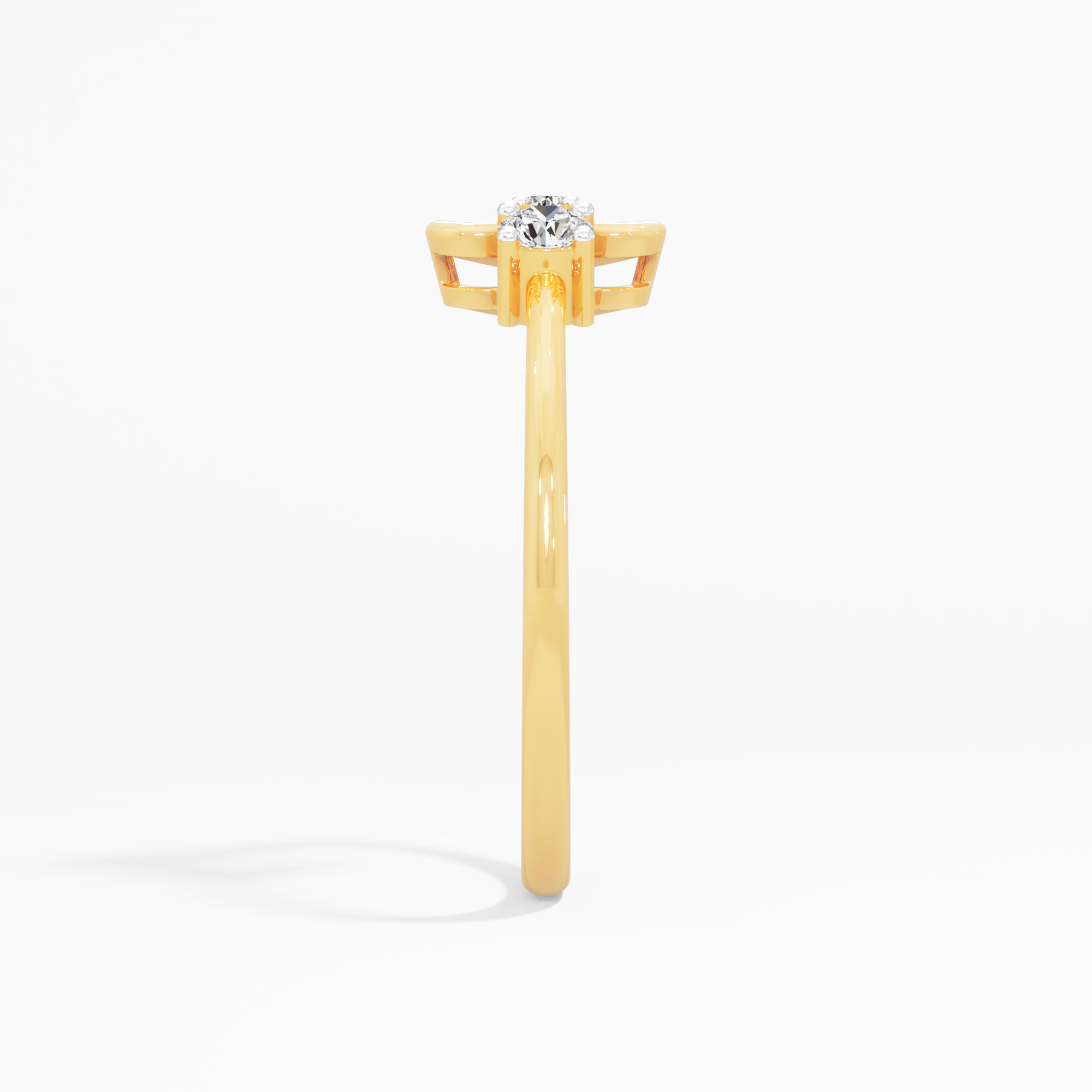 Sweet Heart Diamond Diamond Ring in 9KT Yellow Gold (Diamond Quality: FG-VVS VS)