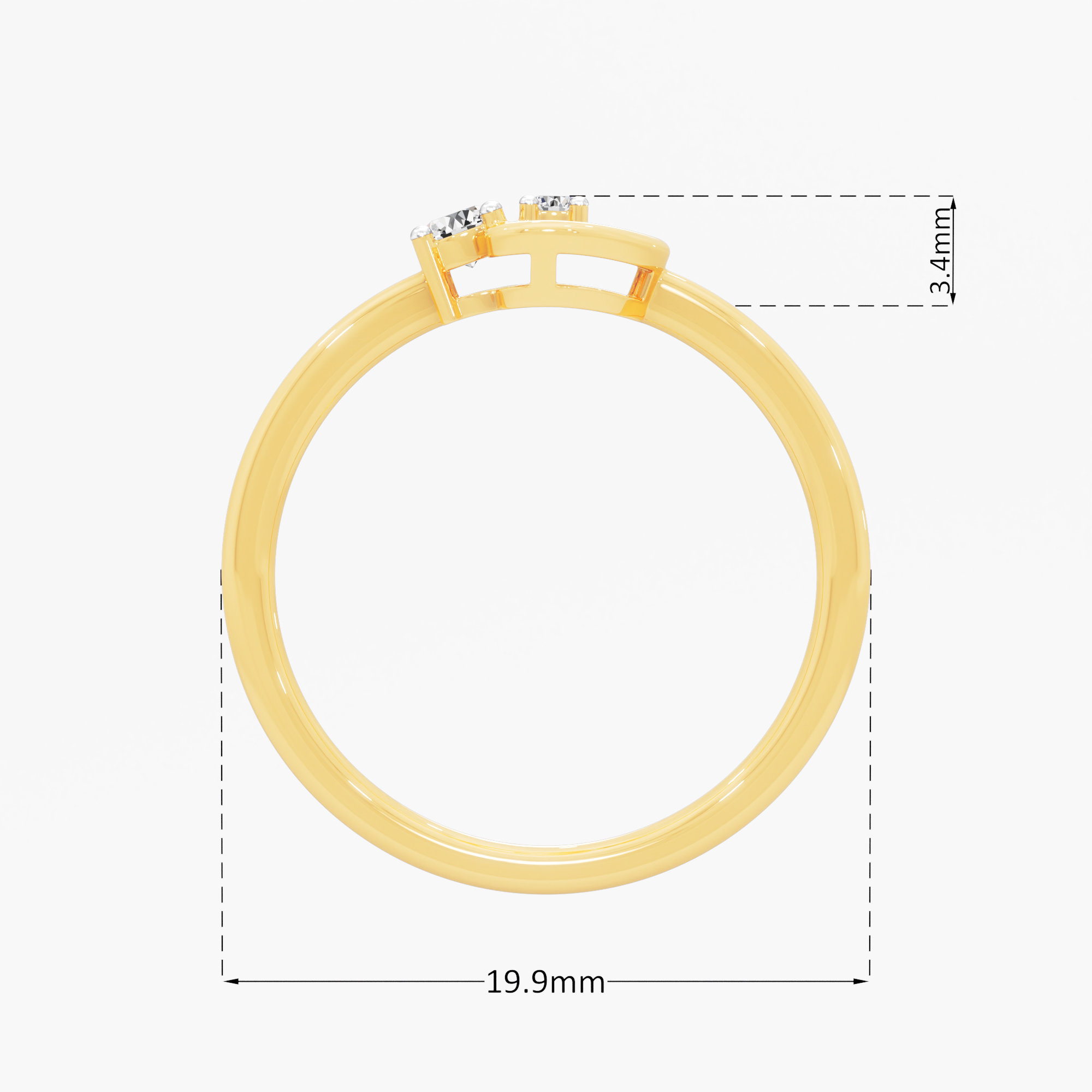 Sweet Heart Diamond Diamond Ring in 9KT Yellow Gold (Diamond Quality: FG-VVS VS)