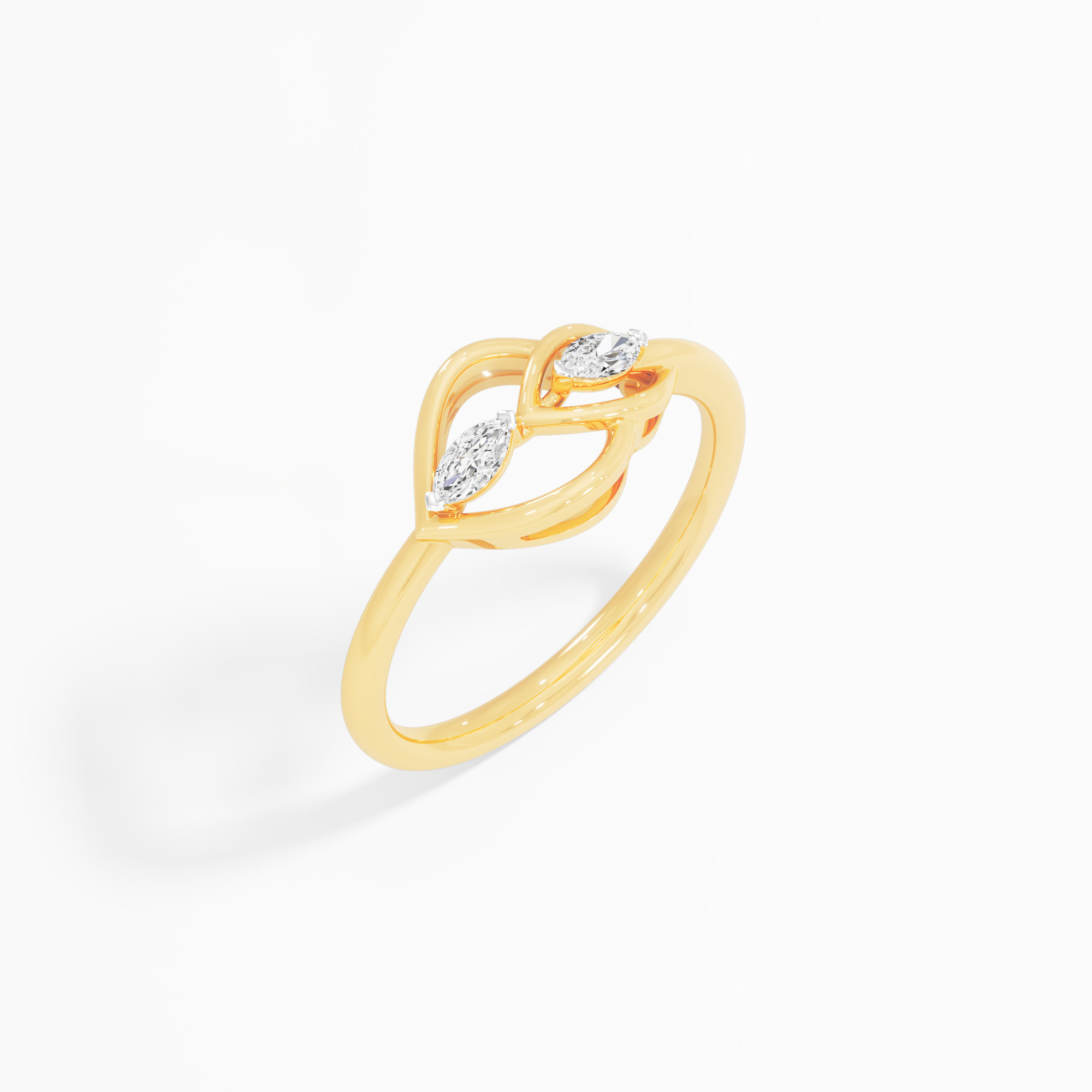 Infinity Duo Marquise Diamond Ring in 9KT Yellow Gold (Diamond Quality: FG-VVS VS)