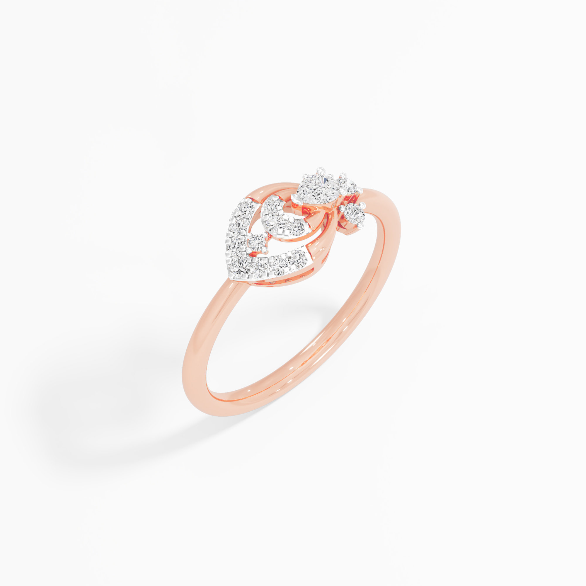Navette Halo Diamond Ring in 9KT Rose Gold (Diamond Quality: FG-VVS VS)