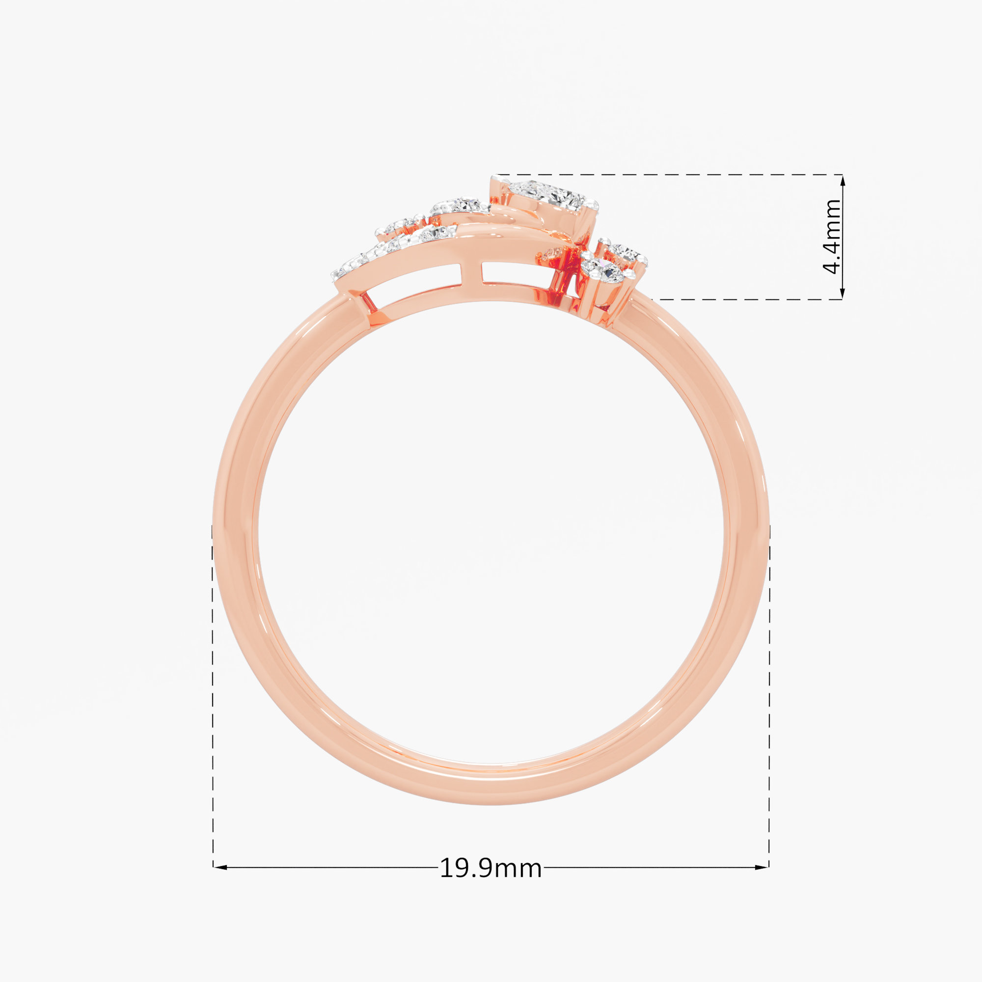 Navette Halo Diamond Ring in 9KT Rose Gold (Diamond Quality: FG-VVS VS)