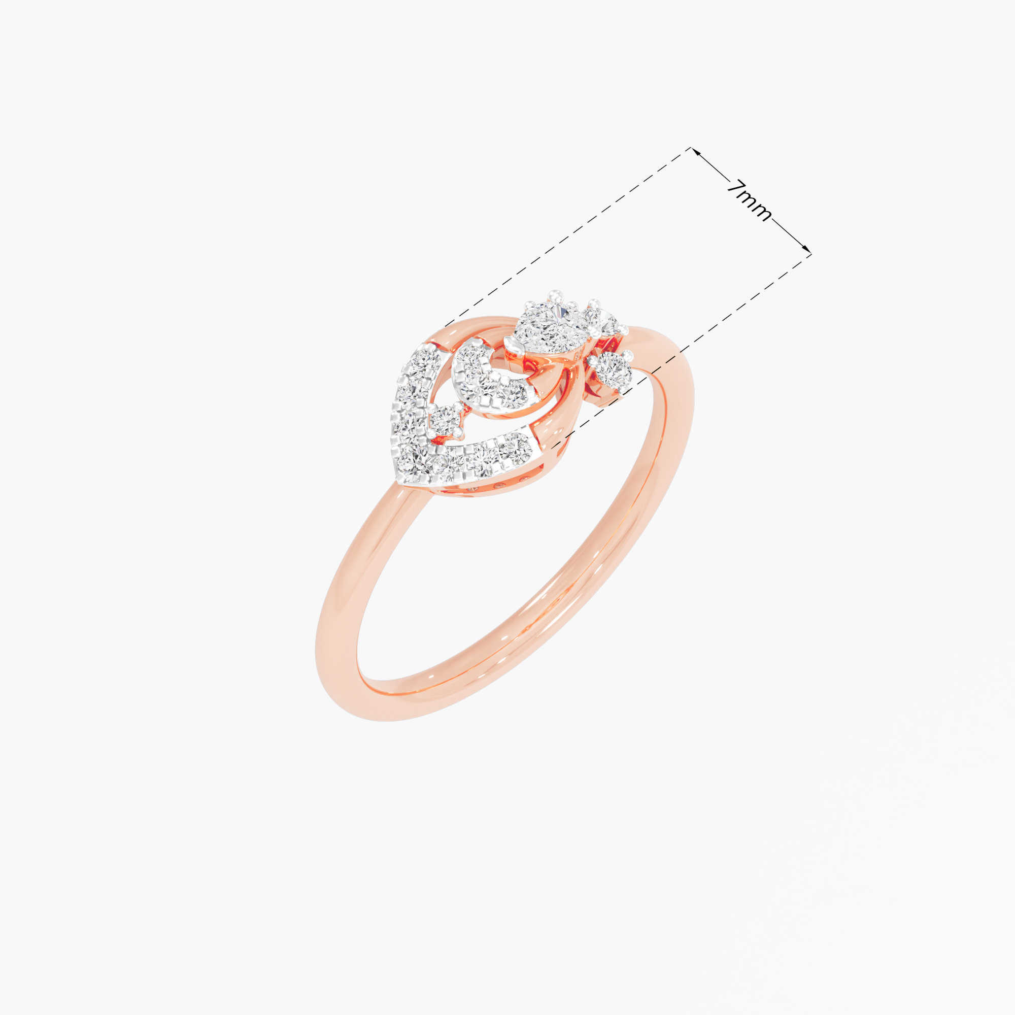 Navette Halo Diamond Ring in 9KT Rose Gold (Diamond Quality: FG-VVS VS)