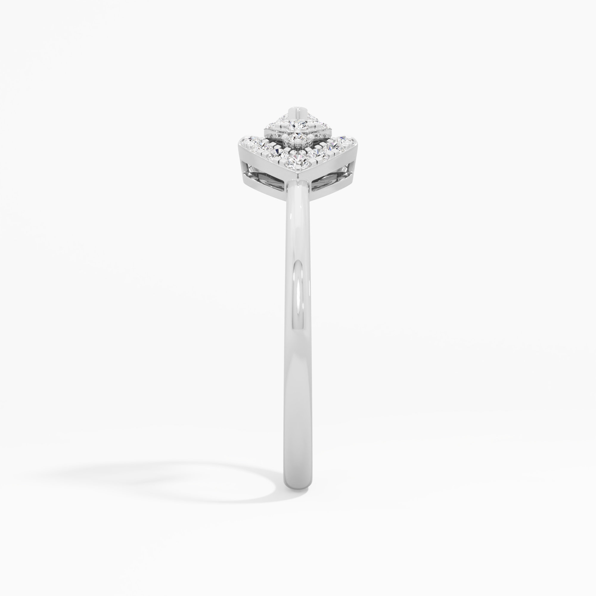 Navette Halo Diamond Ring in 9KT White Gold (Diamond Quality: FG-VVS VS)