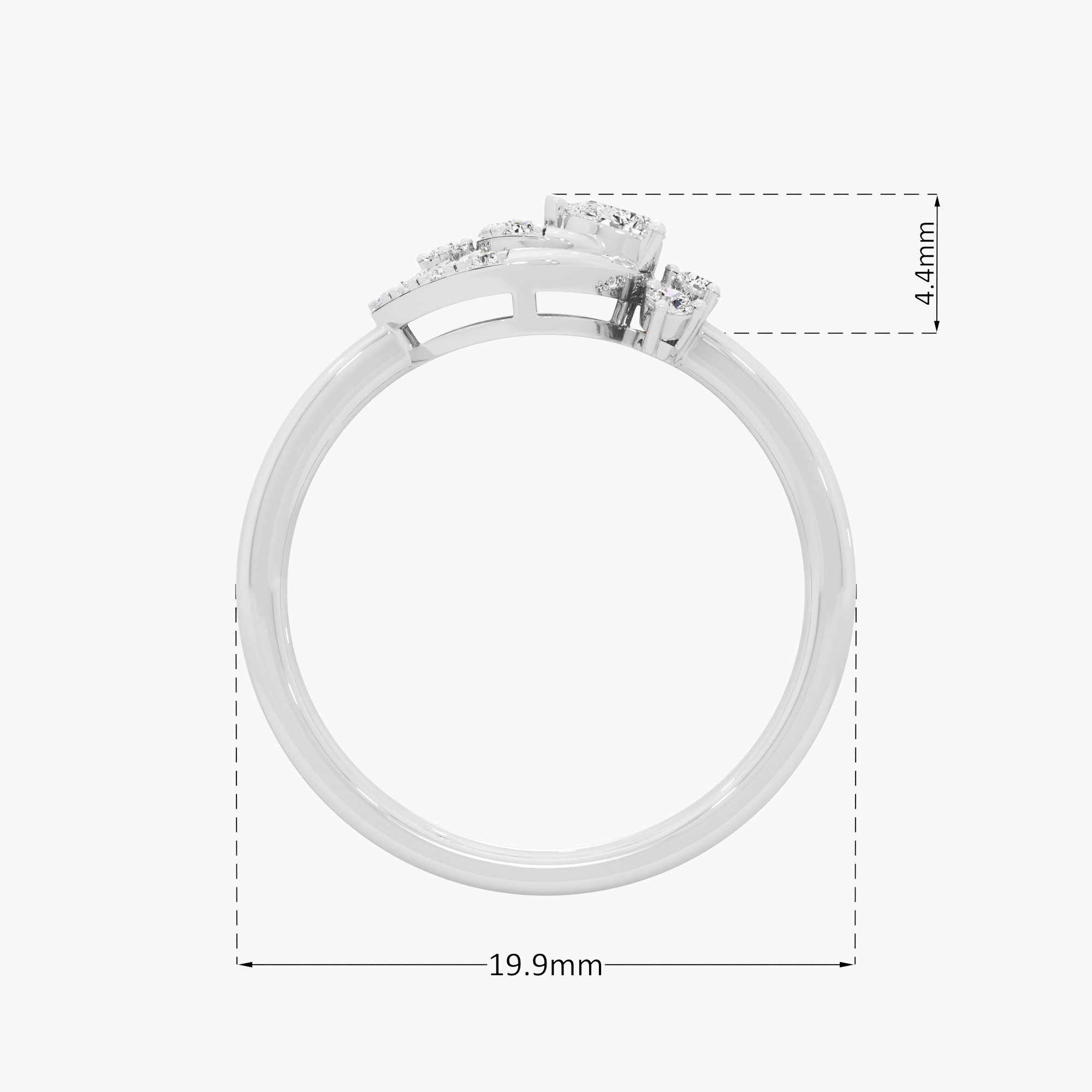 Navette Halo Diamond Ring in 9KT White Gold (Diamond Quality: FG-VVS VS)