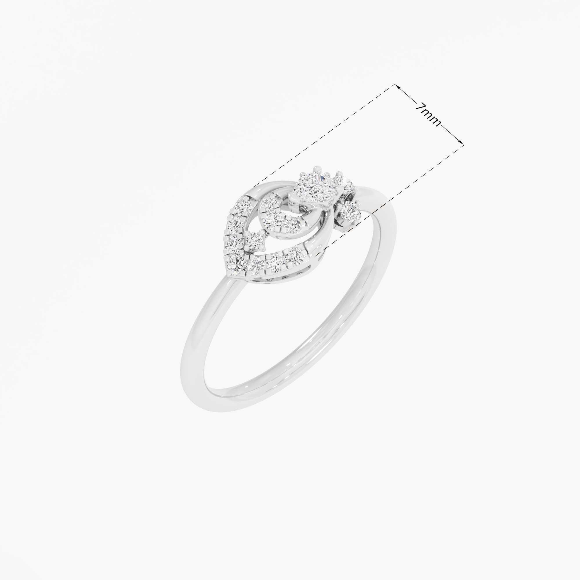 Navette Halo Diamond Ring in 9KT White Gold (Diamond Quality: FG-VVS VS)