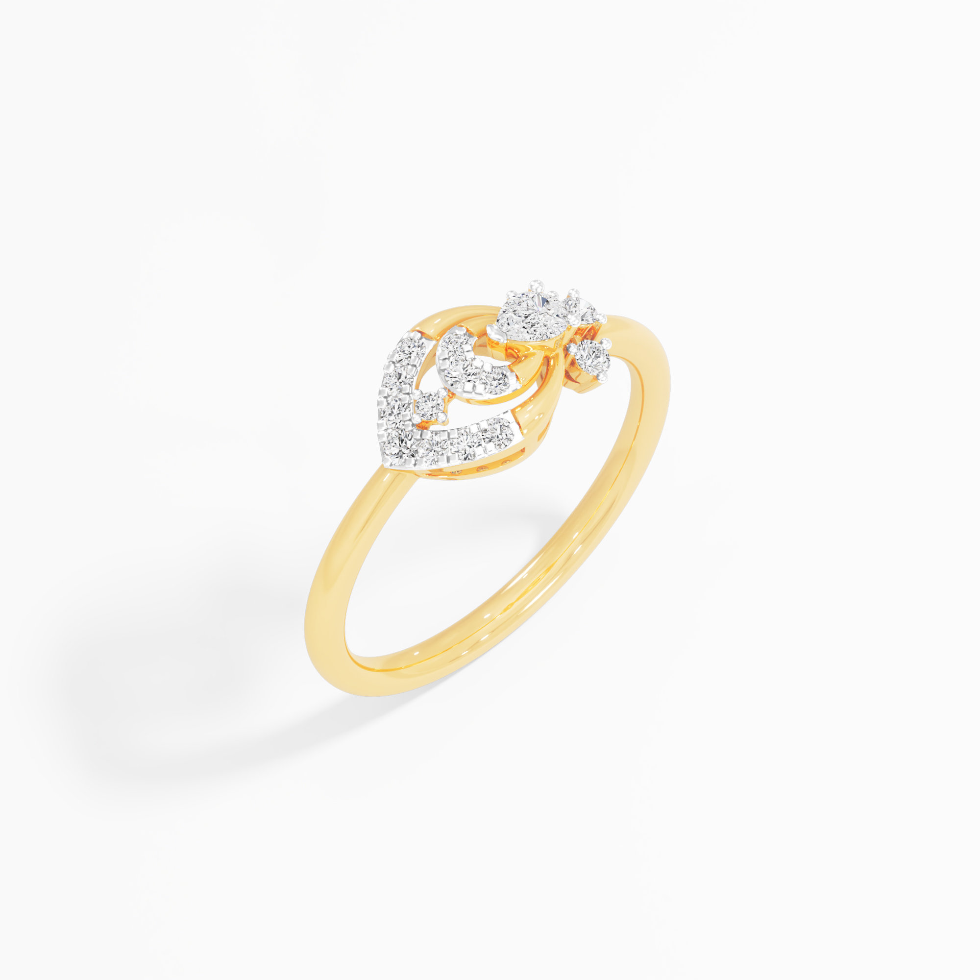 Navette Halo Diamond Ring in 9KT Yellow Gold (Diamond Quality: FG-VVS VS)