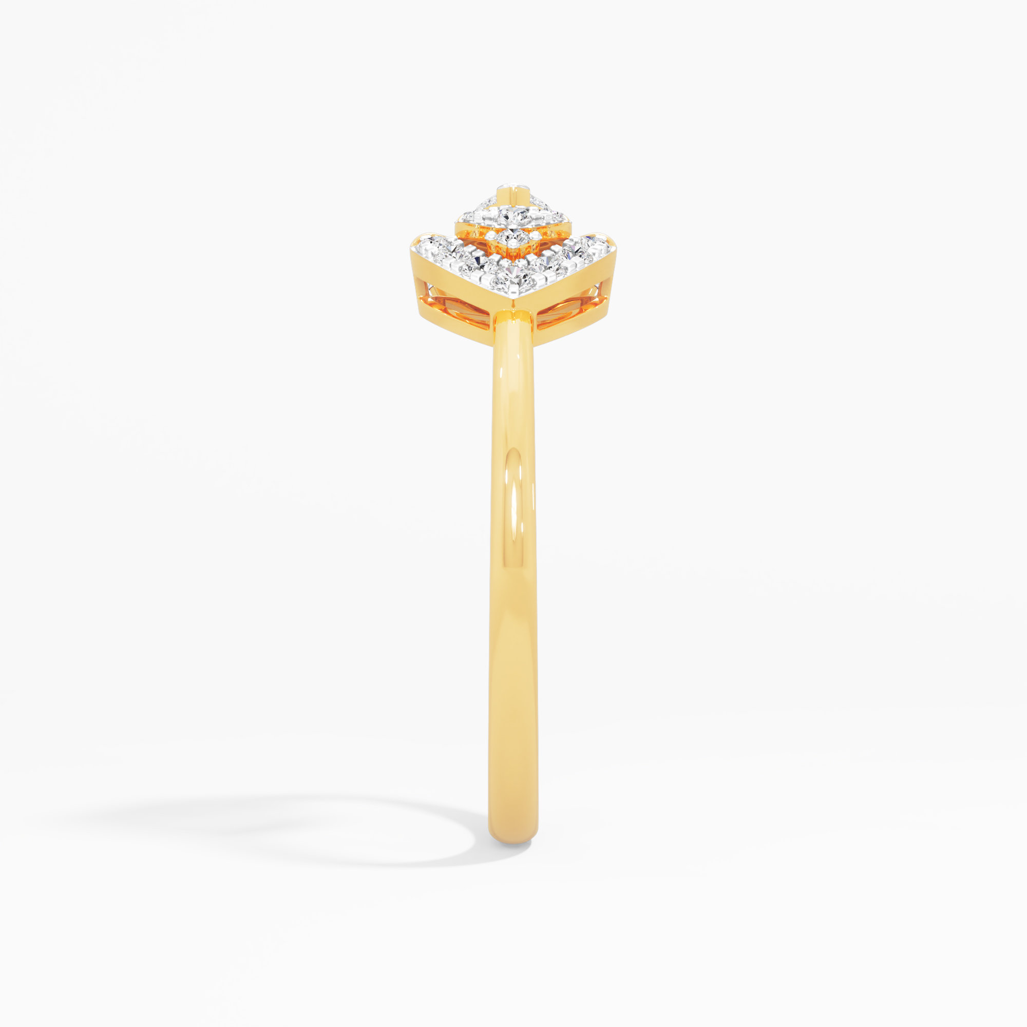 Navette Halo Diamond Ring in 9KT Yellow Gold (Diamond Quality: FG-VVS VS)