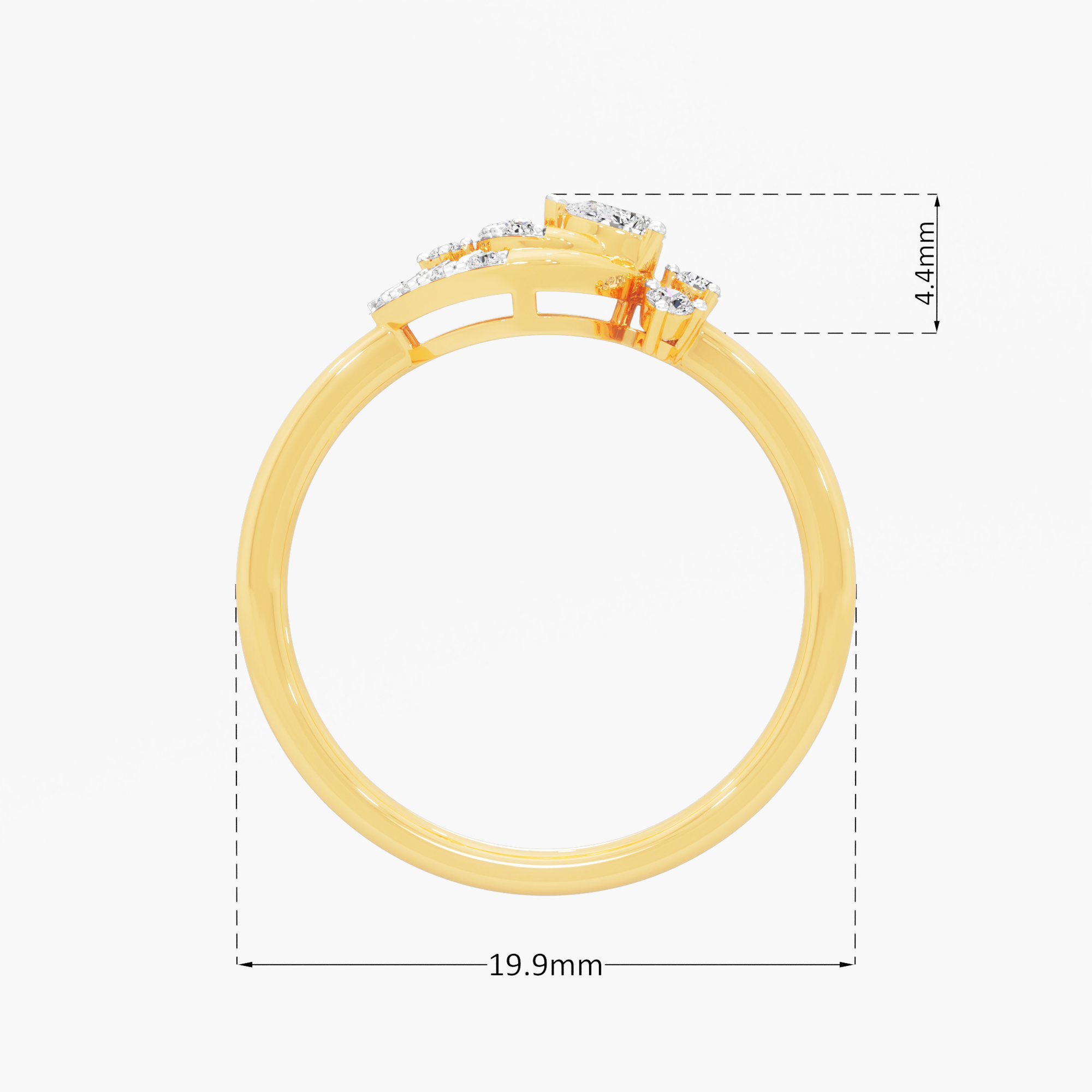 Navette Halo Diamond Ring in 9KT Yellow Gold (Diamond Quality: FG-VVS VS)