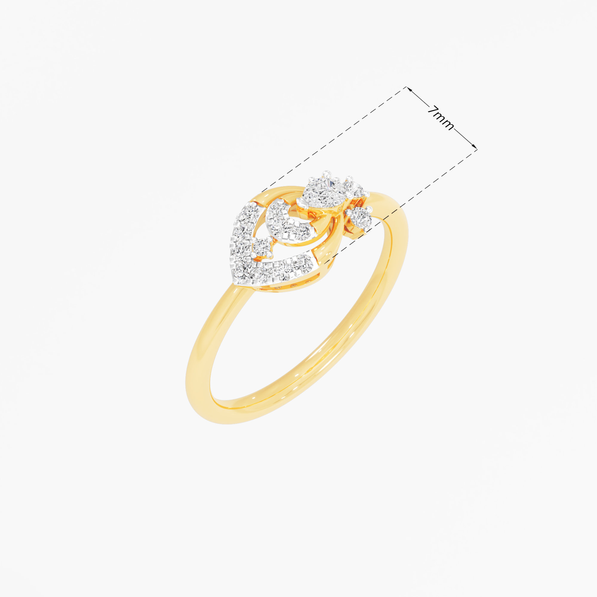Navette Halo Diamond Ring in 9KT Yellow Gold (Diamond Quality: FG-VVS VS)