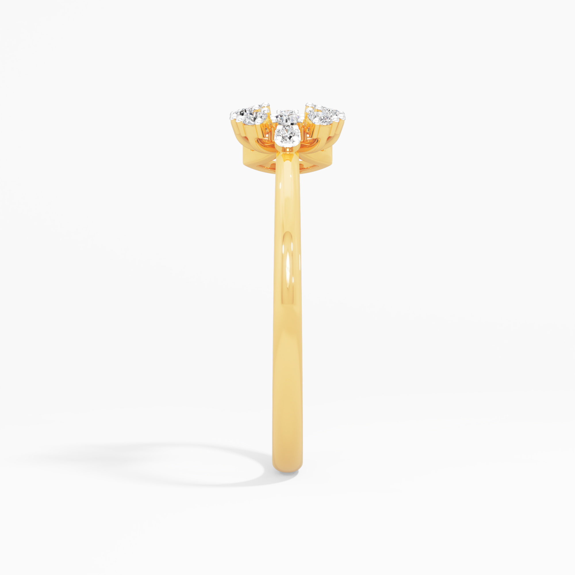 Starburst Petal Diamond Ring in 9KT Yellow Gold (Diamond Quality: FG-VVS VS)