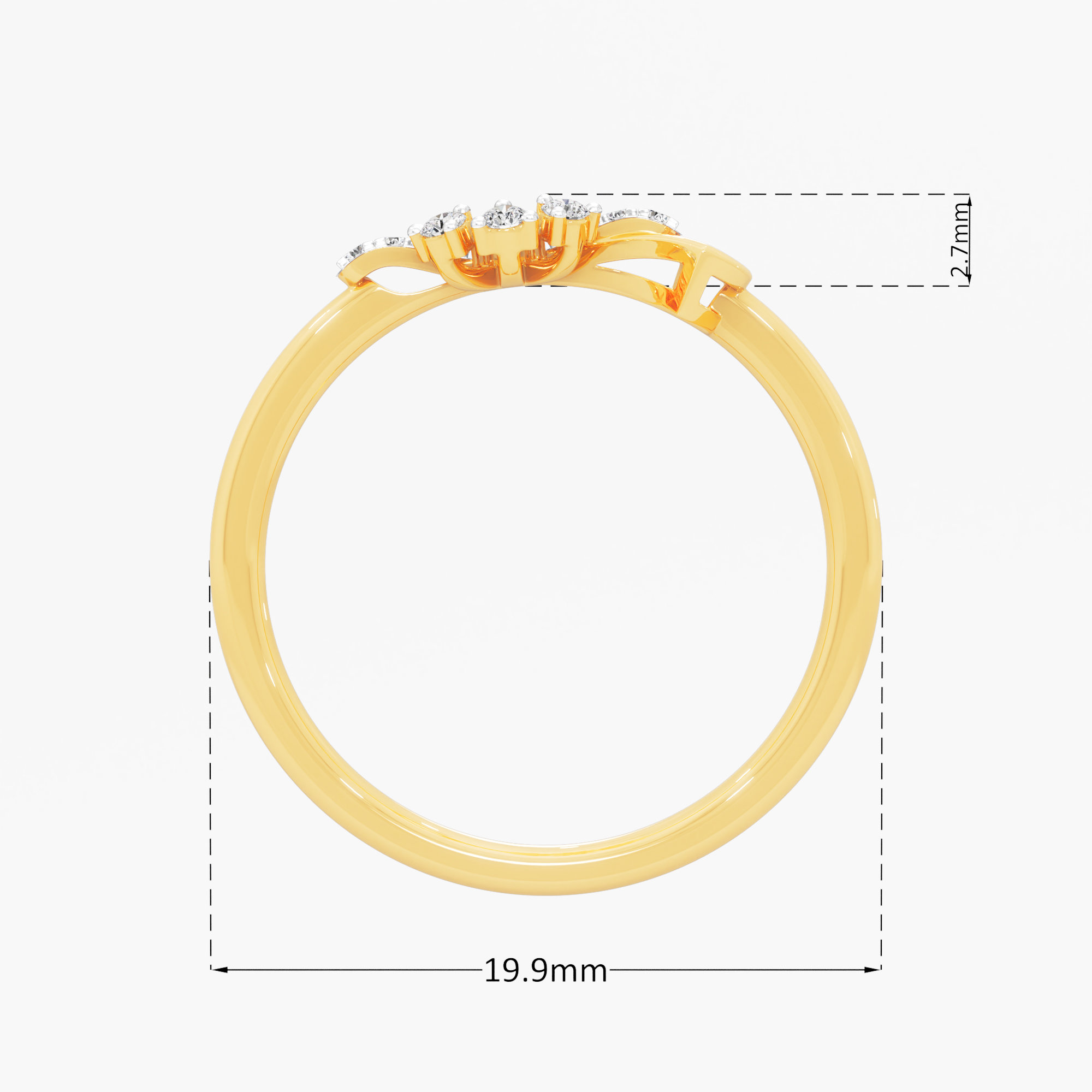 Starburst Petal Diamond Ring in 9KT Yellow Gold (Diamond Quality: FG-VVS VS)