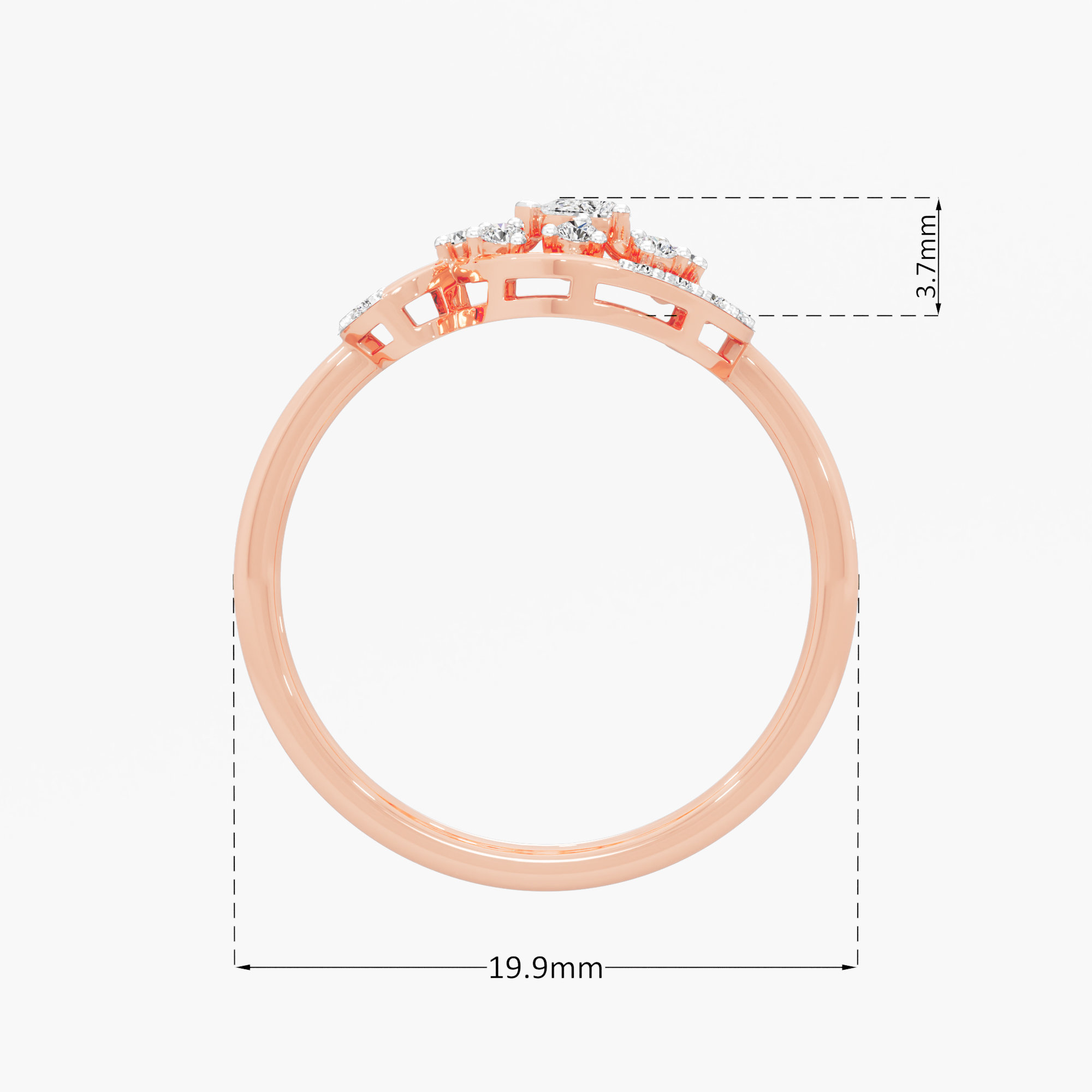 Medallion Halo Diamond Ring in 9KT Rose Gold (Diamond Quality: FG-VVS VS)