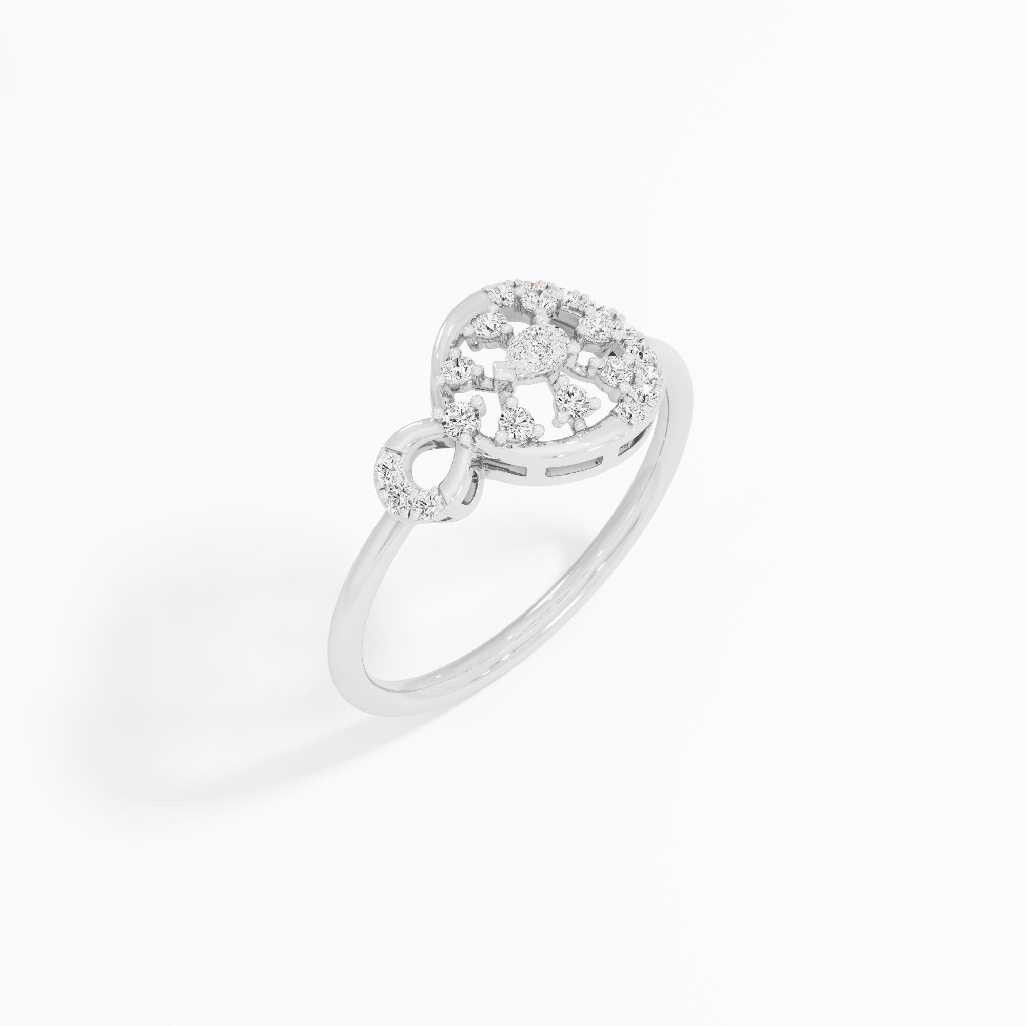 Medallion Halo Diamond Ring in 9KT White Gold (Diamond Quality: FG-VVS VS)