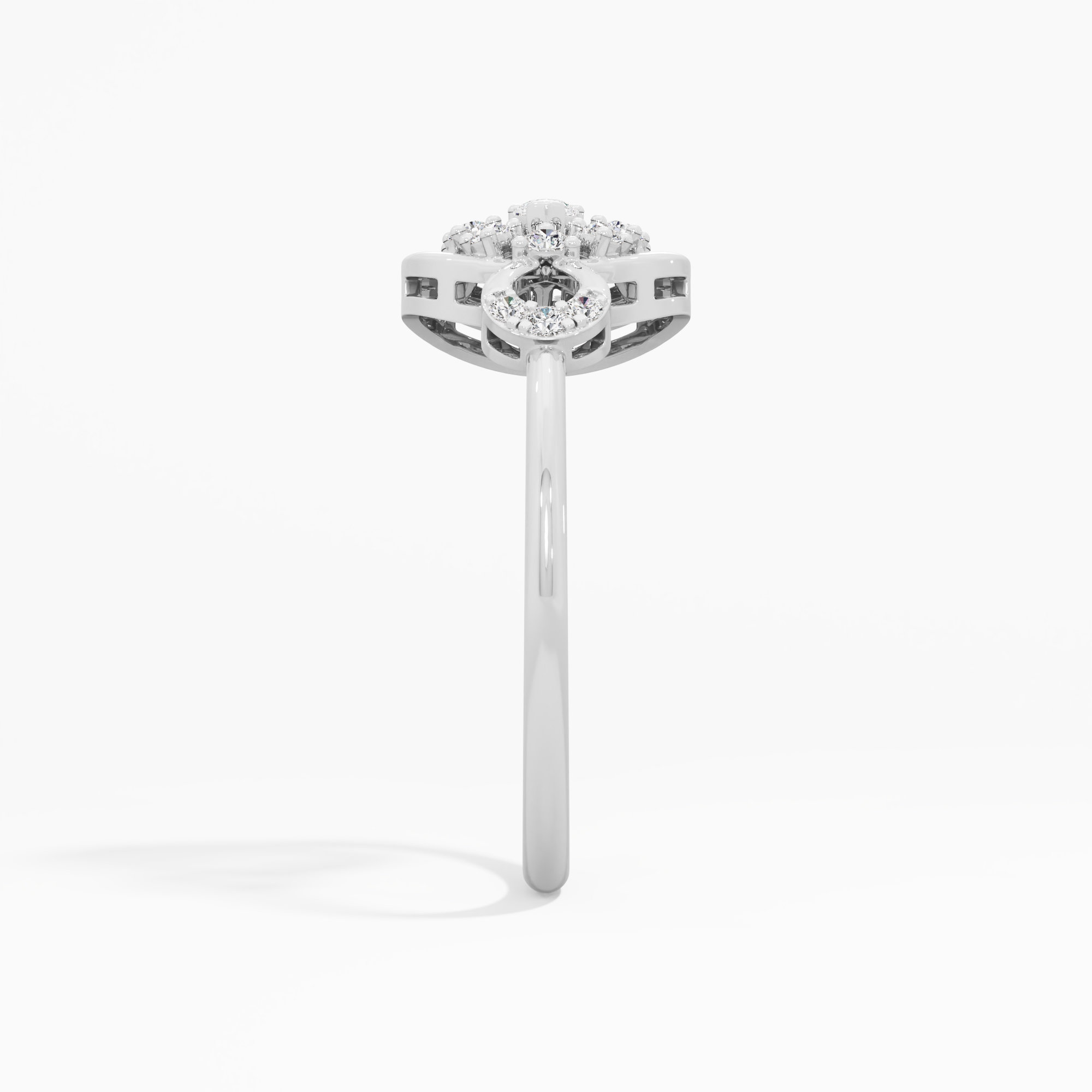 Medallion Halo Diamond Ring in 9KT White Gold (Diamond Quality: FG-VVS VS)