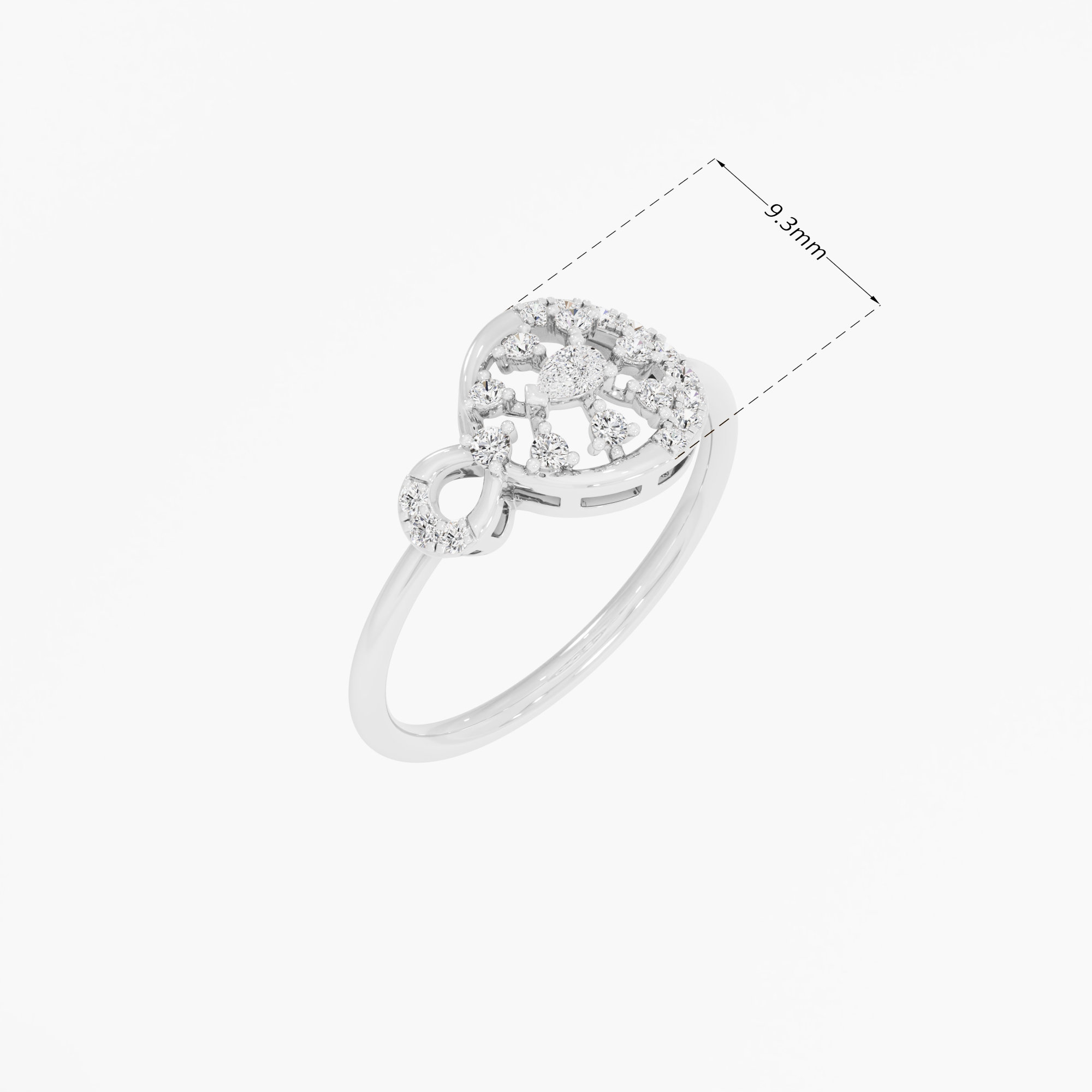 Medallion Halo Diamond Ring in 9KT White Gold (Diamond Quality: FG-VVS VS)
