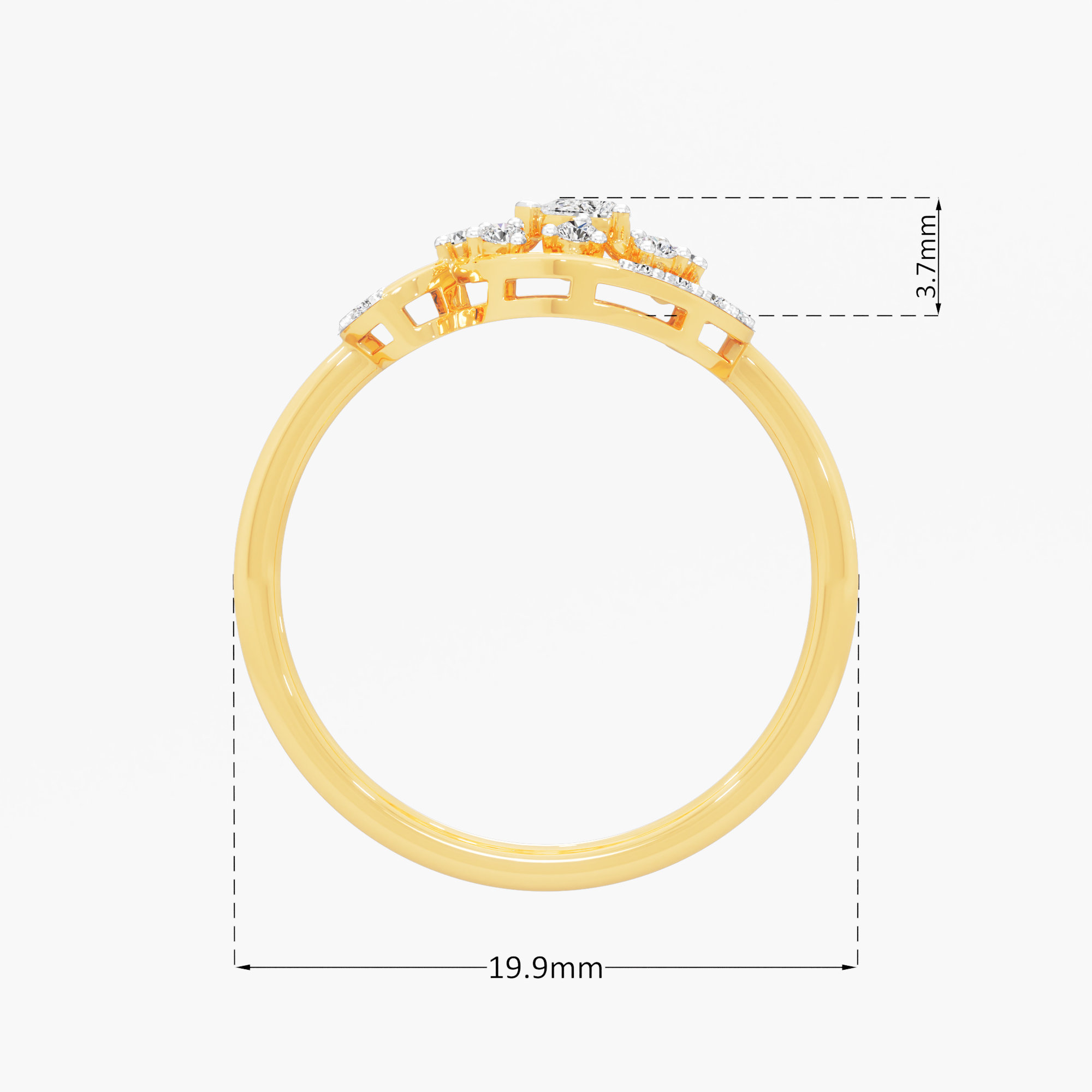 Medallion Halo Diamond Ring in 9KT Yellow Gold (Diamond Quality: FG-VVS VS)