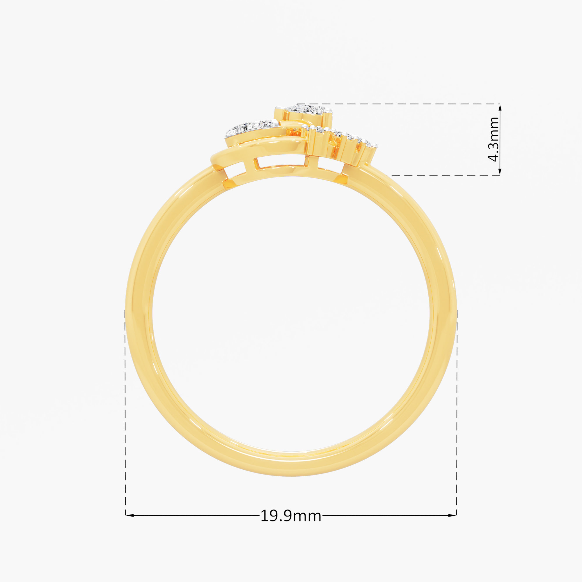 Orbital Halo Pear Diamond Ring in 9KT Yellow Gold (Diamond Quality: FG-VVS VS)