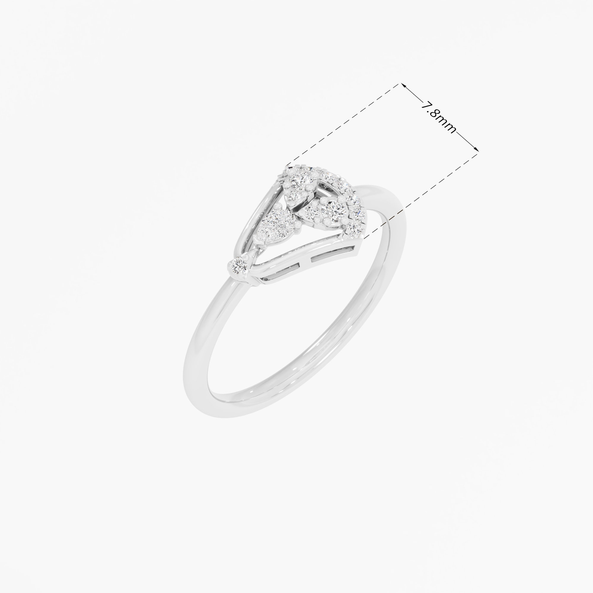 Sculpted Wing Diamond Ring in 9KT White Gold (Diamond Quality: FG-VVS VS)