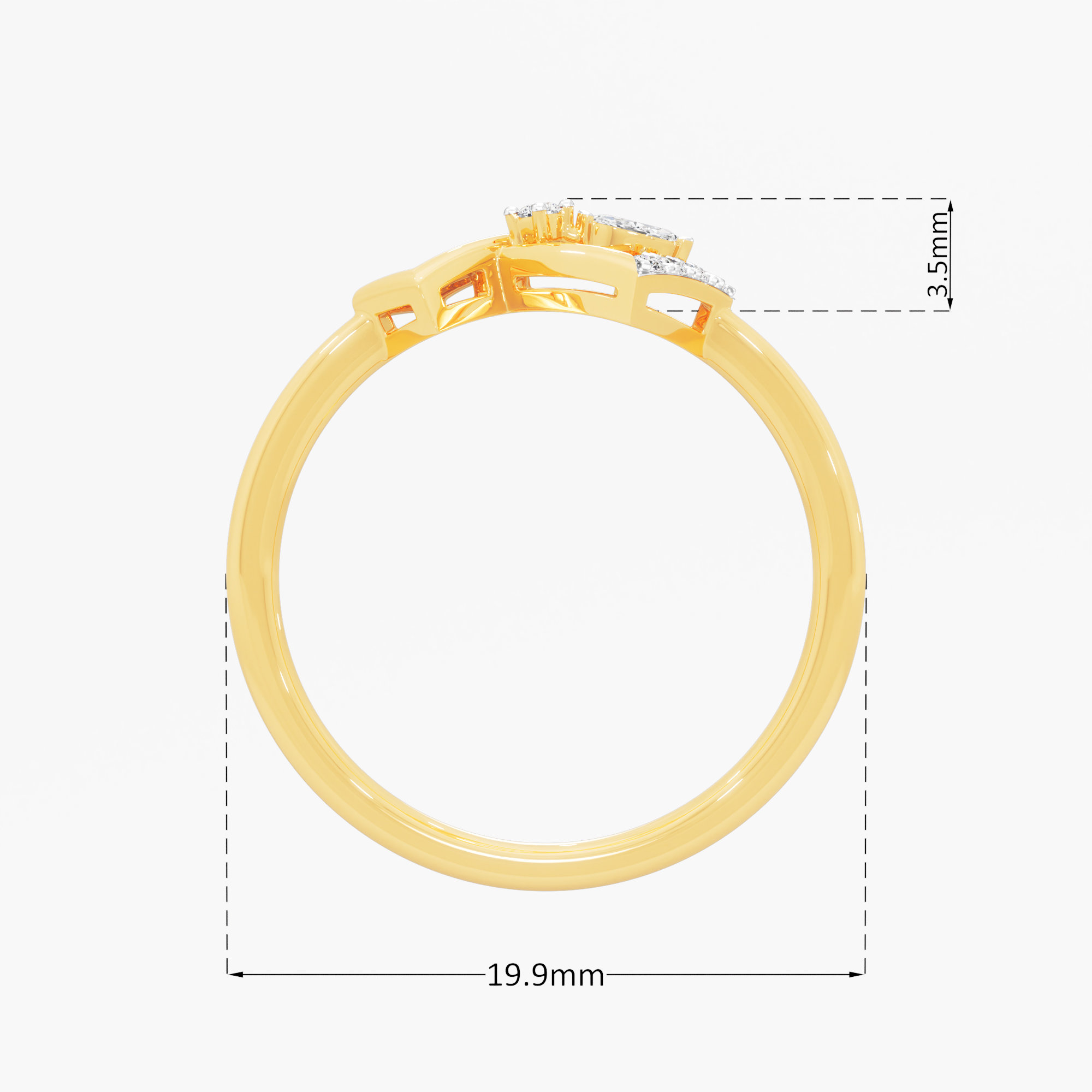 Origami Dream Diamond Ring in 9KT Yellow Gold (Diamond Quality: FG-VVS VS)
