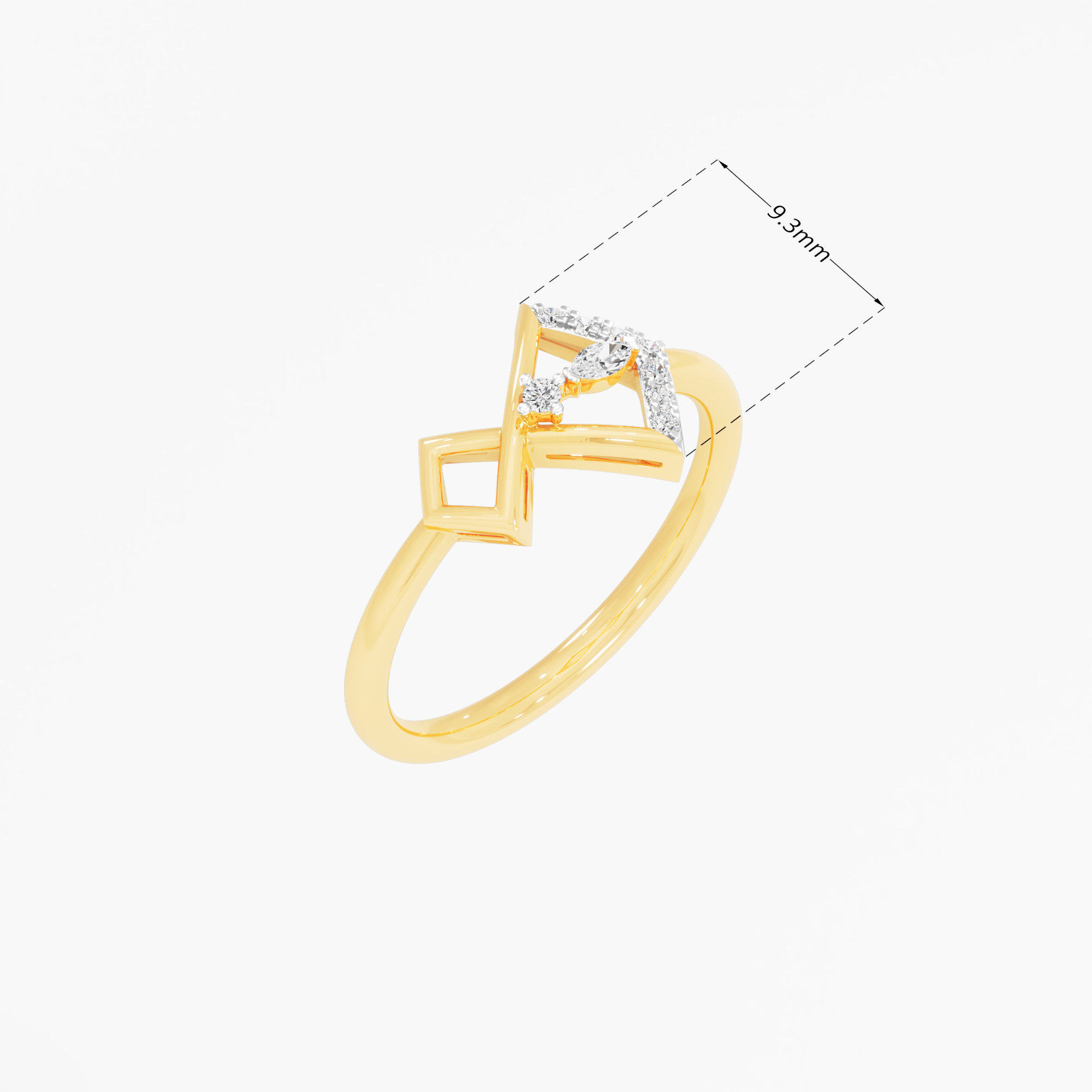 Origami Dream Diamond Ring in 9KT Yellow Gold (Diamond Quality: FG-VVS VS)