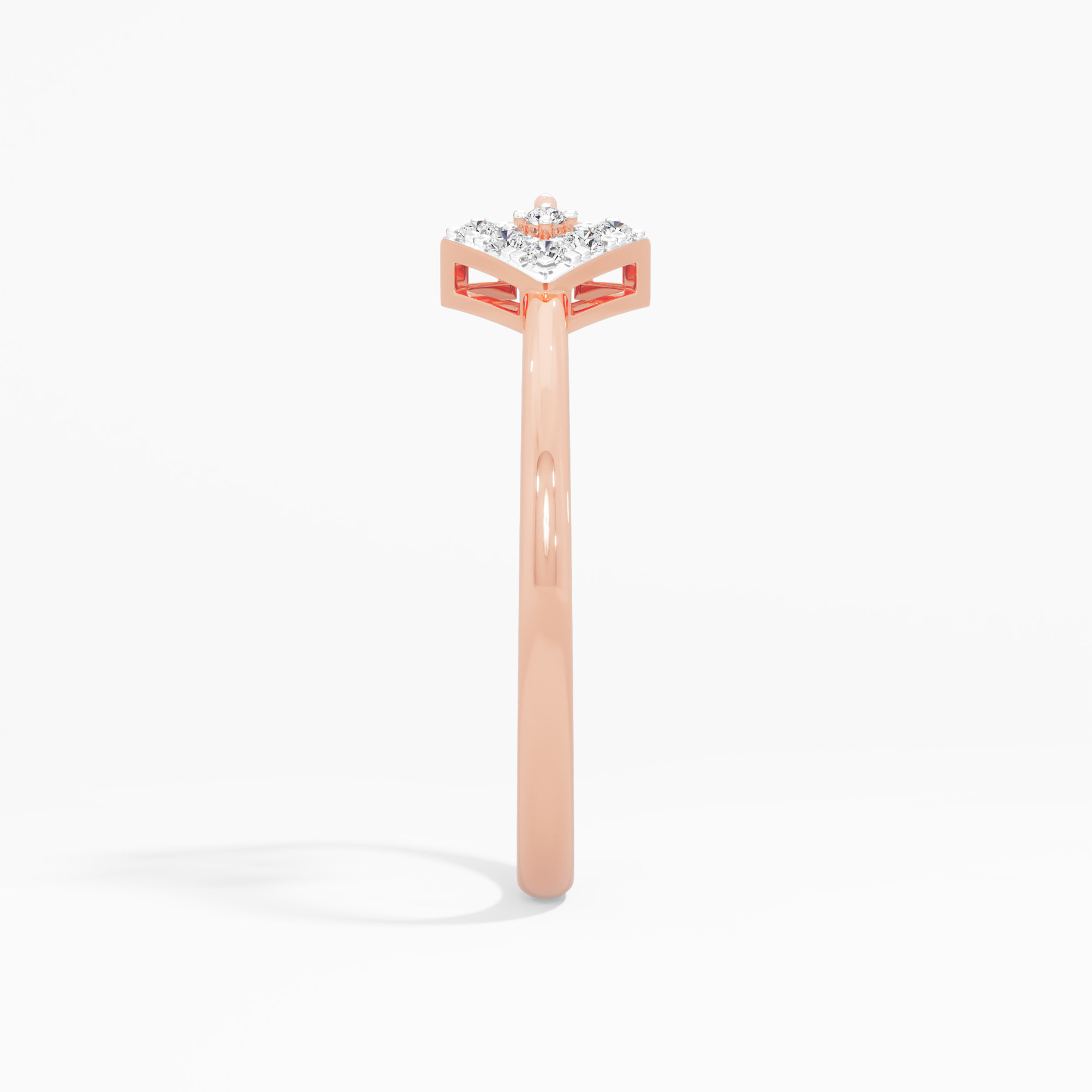 Knot Weave Diamond Ring in 9KT Rose Gold (Diamond Quality: FG-VVS VS)