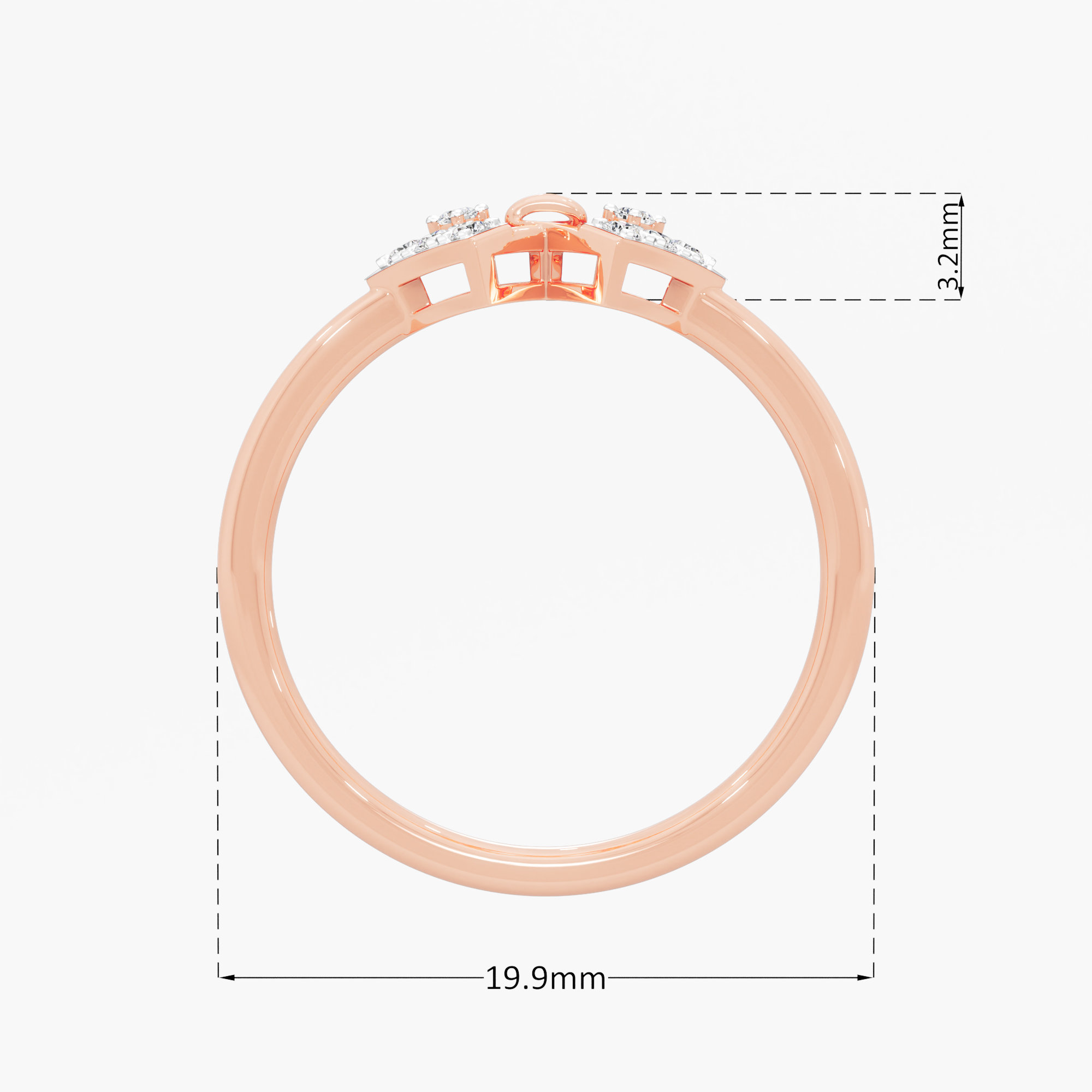 Knot Weave Diamond Ring in 9KT Rose Gold (Diamond Quality: FG-VVS VS)