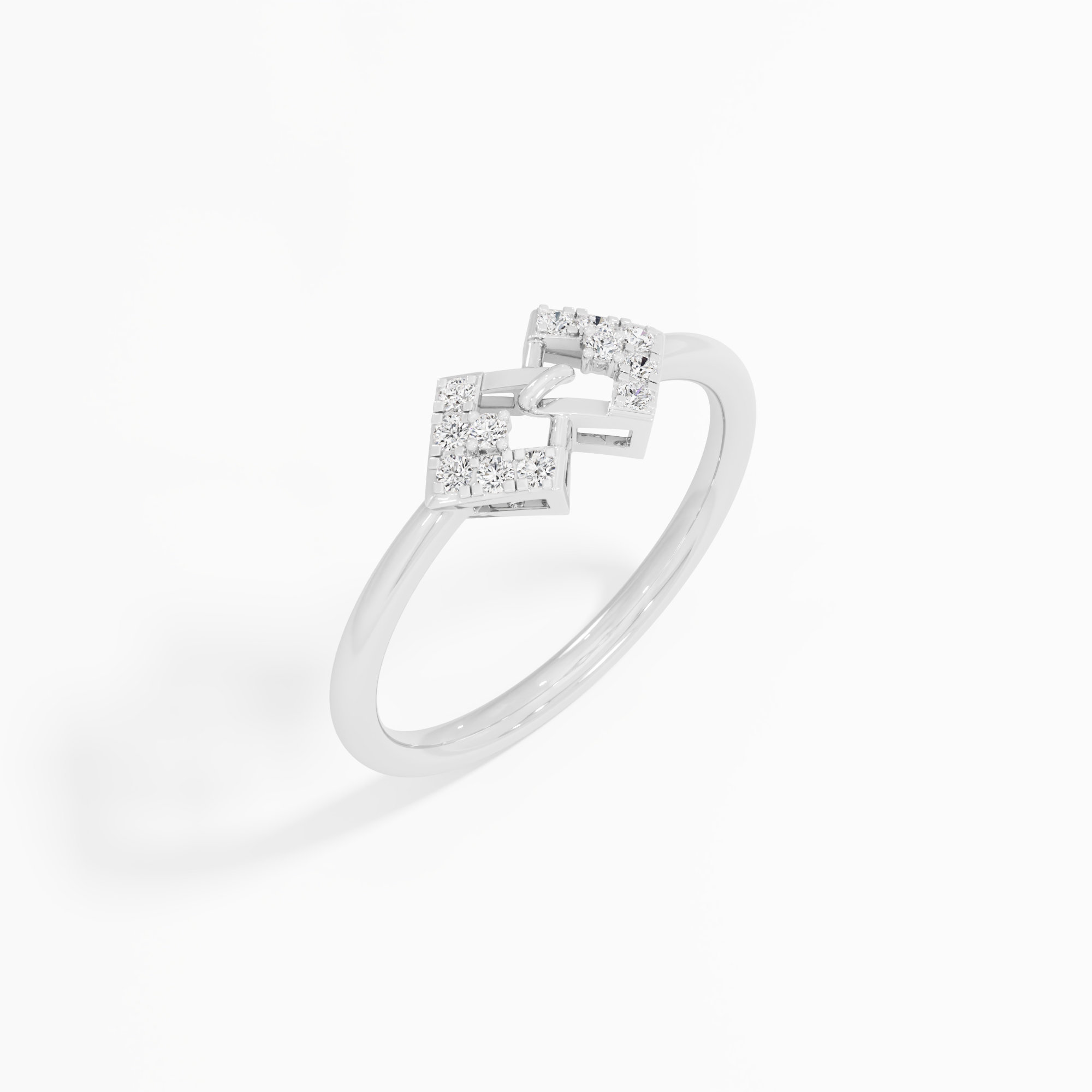 Knot Weave Diamond Ring in 9KT White Gold (Diamond Quality: FG-VVS VS)