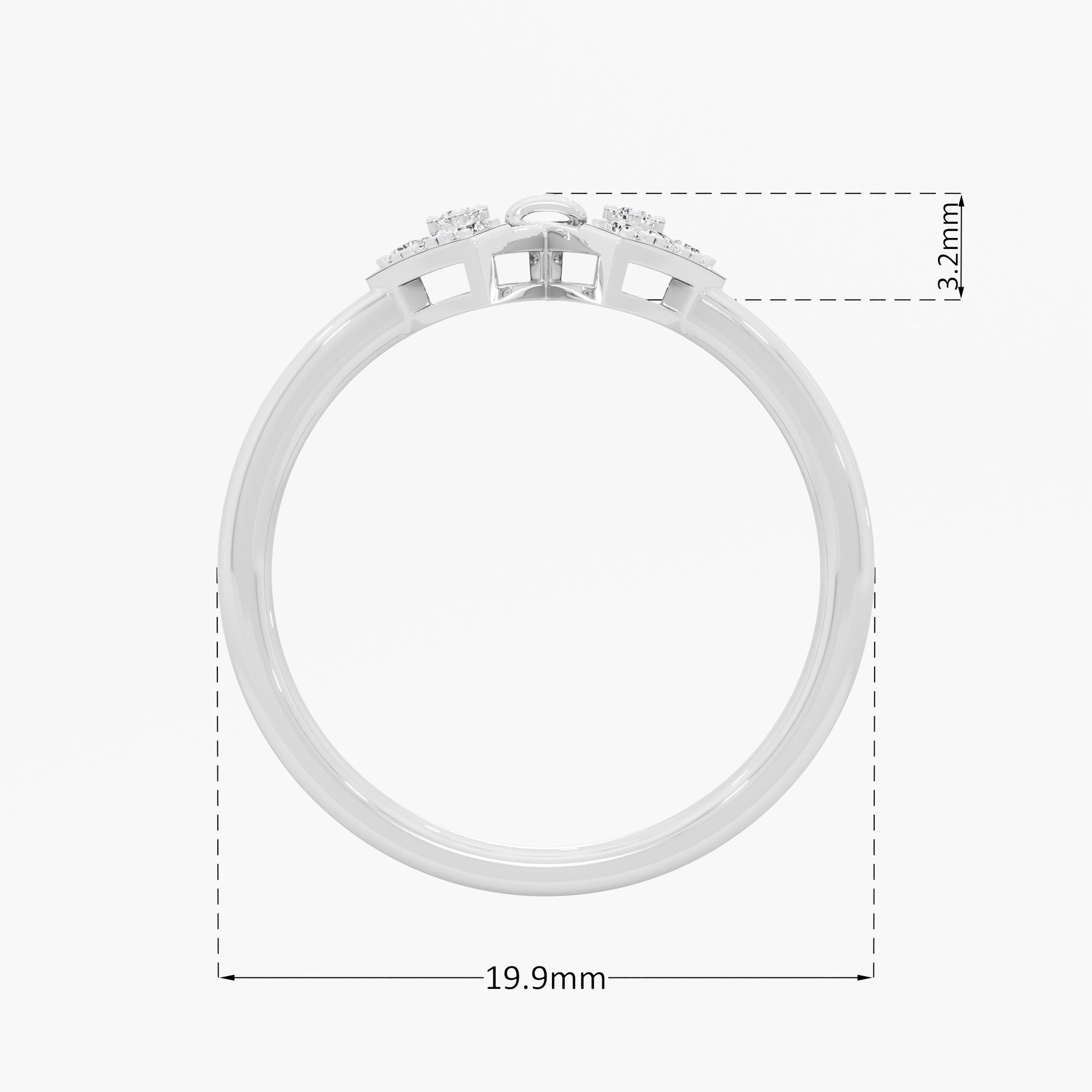 Knot Weave Diamond Ring in 9KT White Gold (Diamond Quality: FG-VVS VS)
