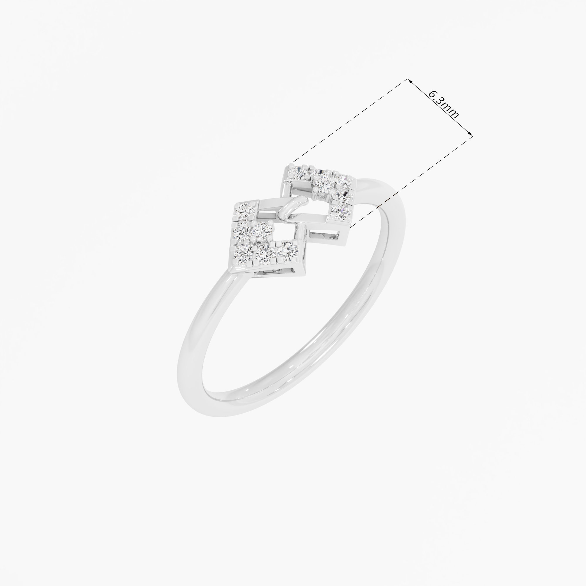 Knot Weave Diamond Ring in 9KT White Gold (Diamond Quality: FG-VVS VS)
