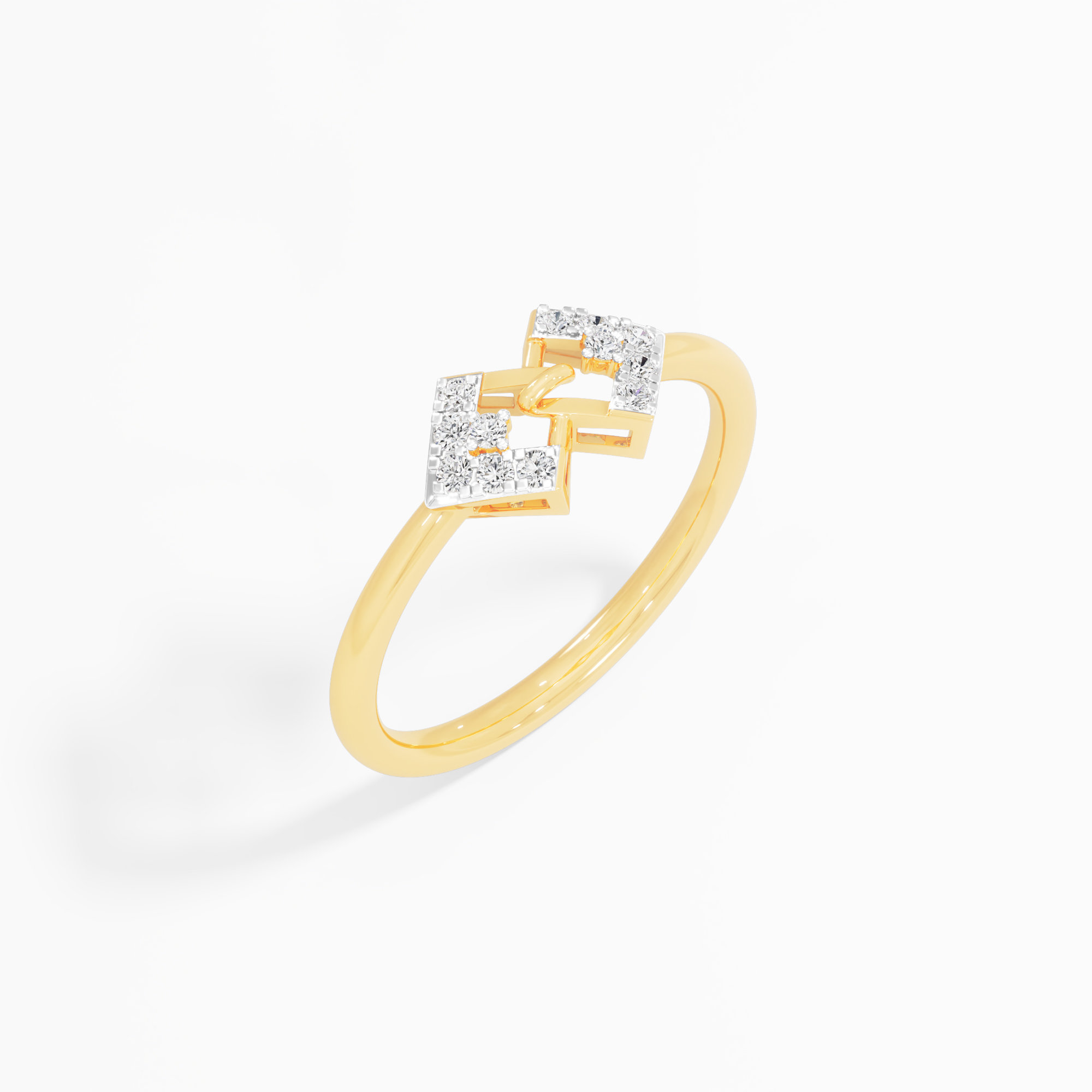Knot Weave Diamond Ring in 9KT Yellow Gold (Diamond Quality: FG-VVS VS)